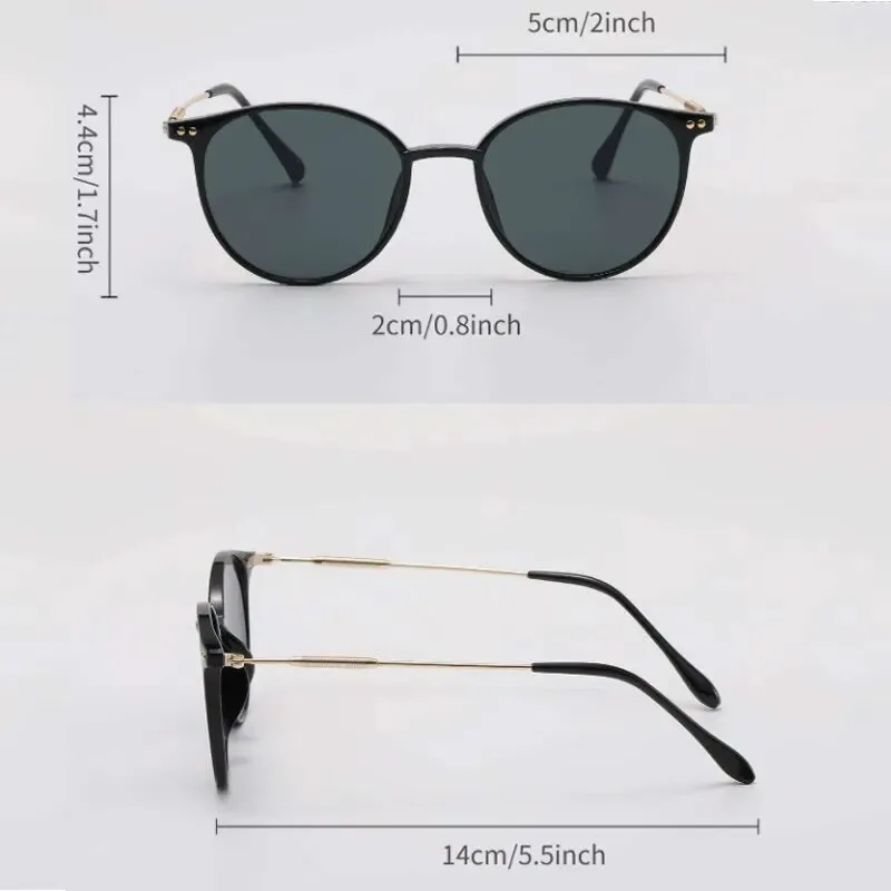 2 Pairs Per Set Small Round Sunglasses Women Cute Skinny Cat Eye Eyewear Men Vintage Narrow Cateye Sunglasses Set Stylish UV Protection