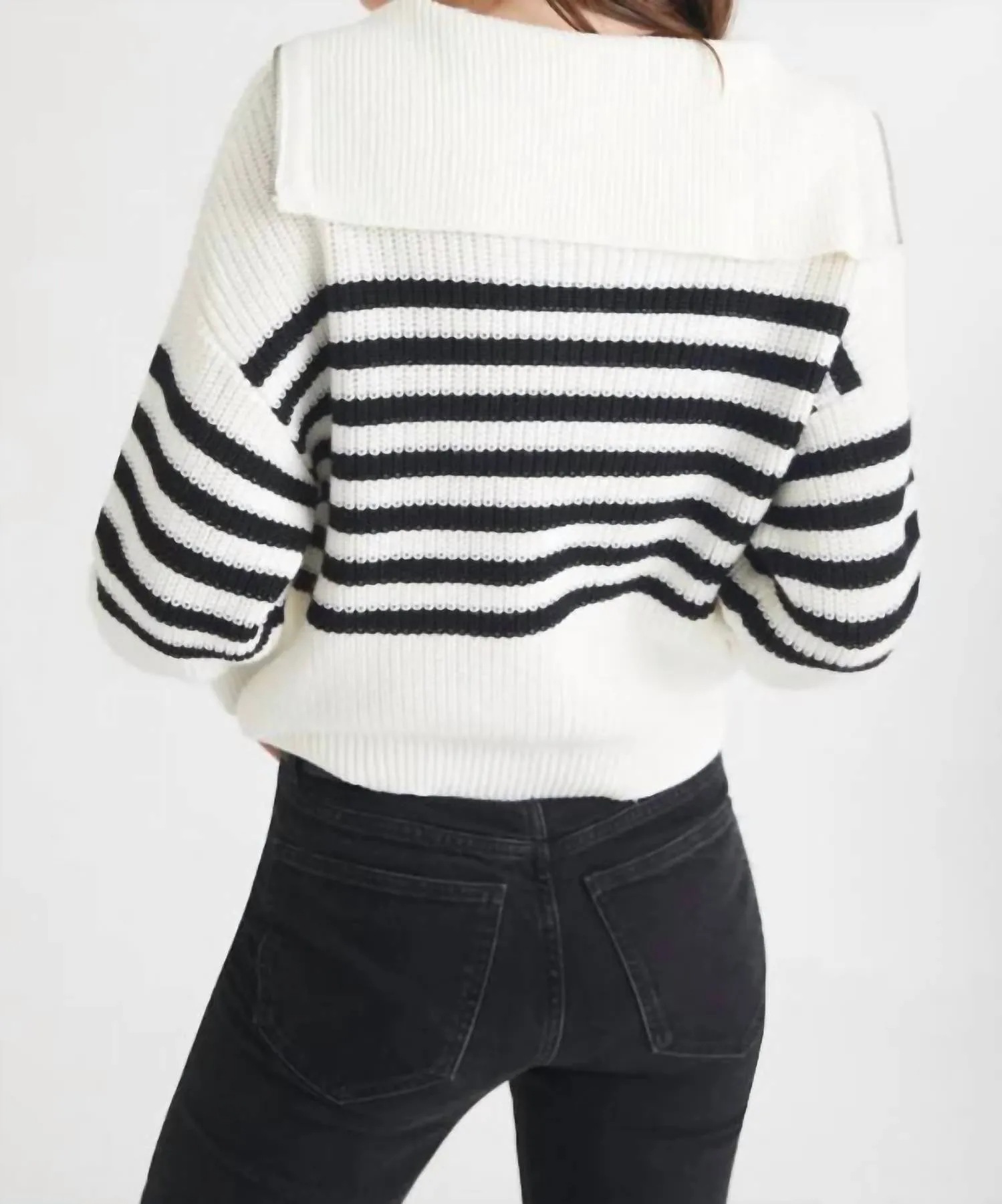 525 America - Norah: 1983 Stripe Half-Zip Sweater