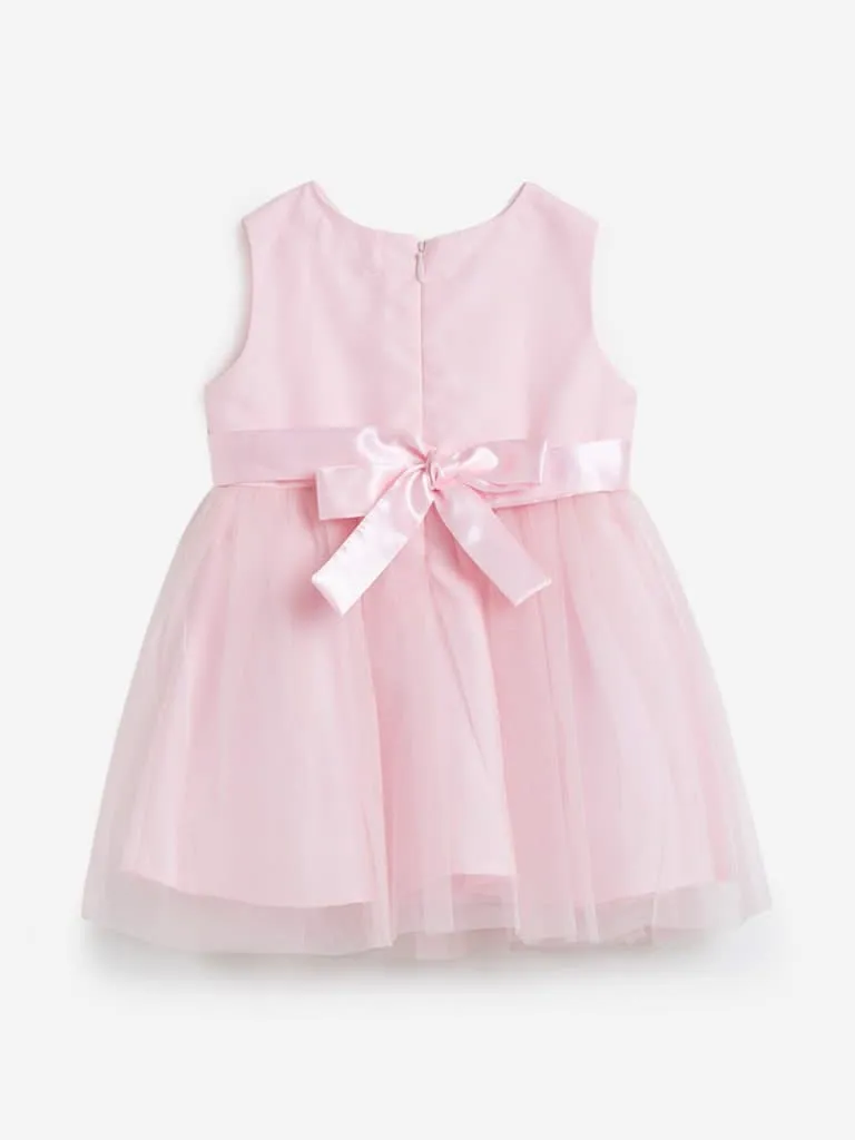 Baby HOP Light Pink Bow Detailed Dress