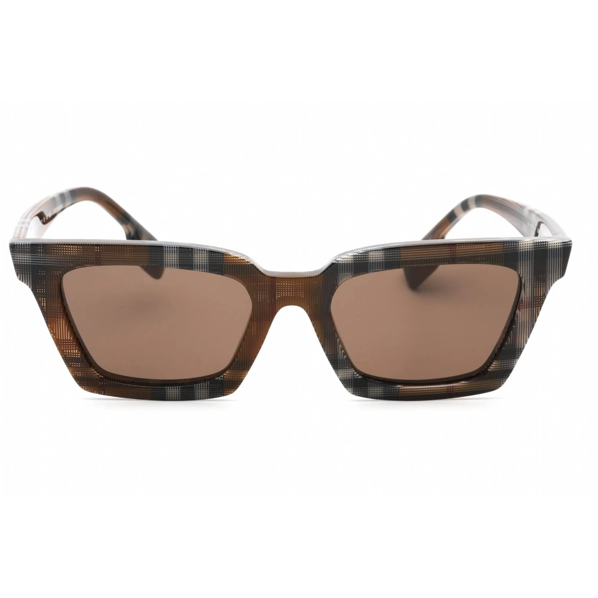 Burberry Women's Sunglasses - Check Brown Rectangular Shape Frame | 0BE4392U 396673