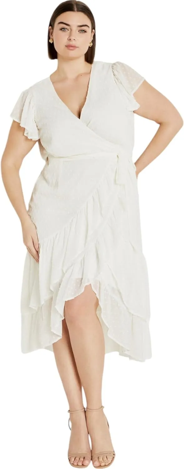 City Chic Women's Midi Frill Dee Dress