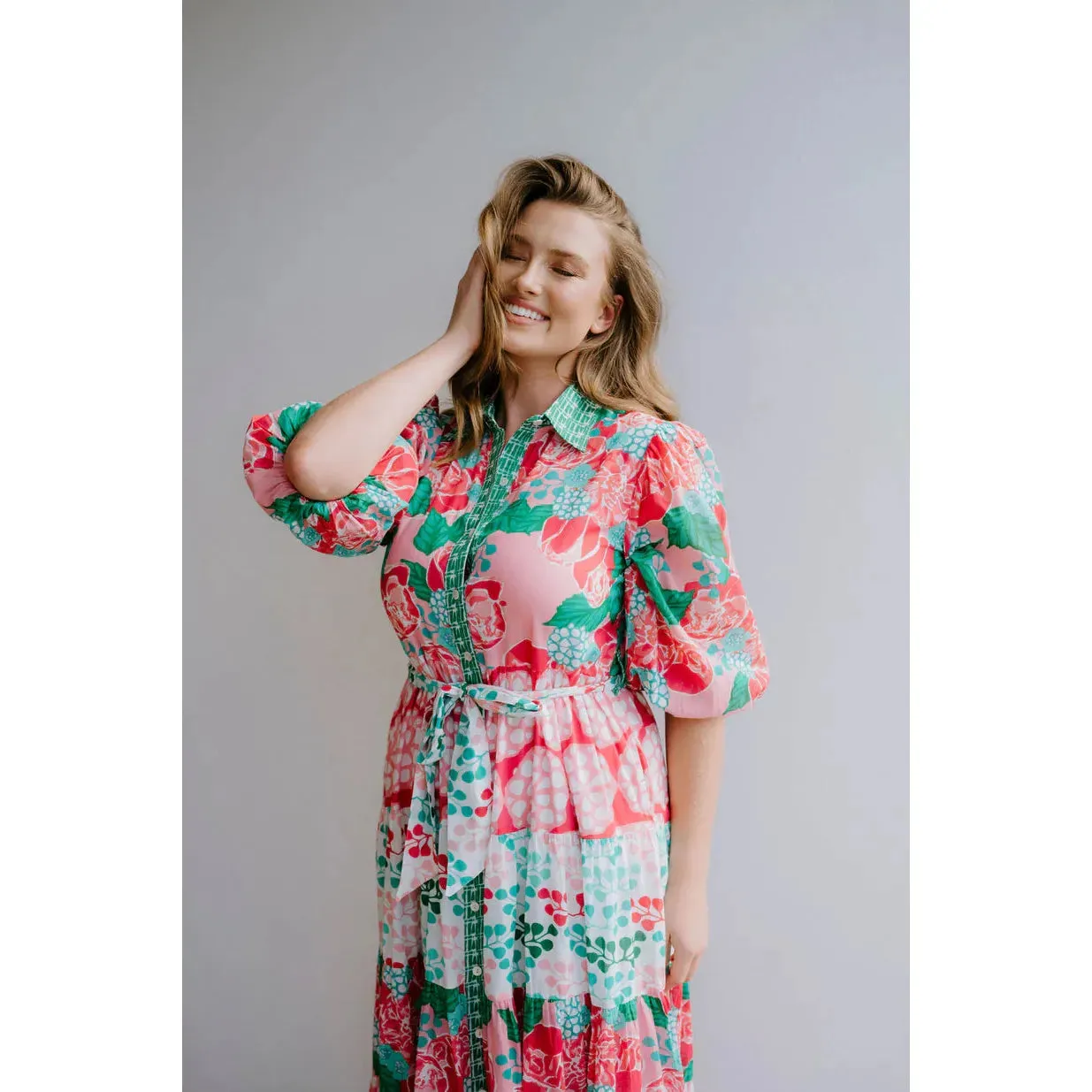 Collectivo - Bubblegum Poppy Print Dress