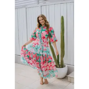 Collectivo - Bubblegum Poppy Print Dress