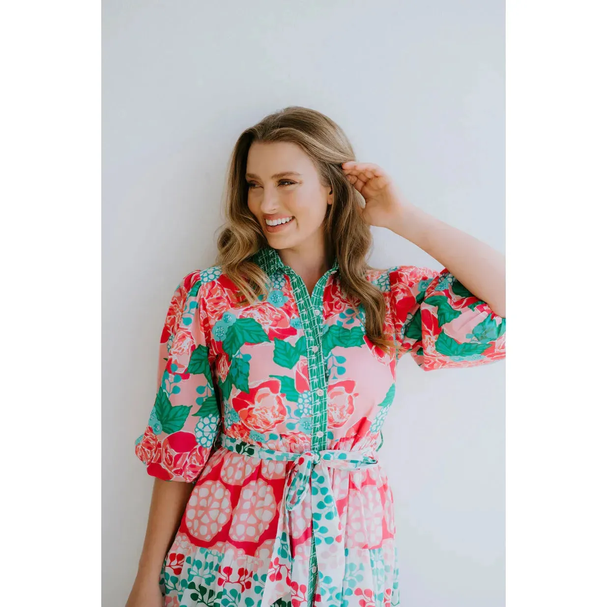 Collectivo - Bubblegum Poppy Print Dress