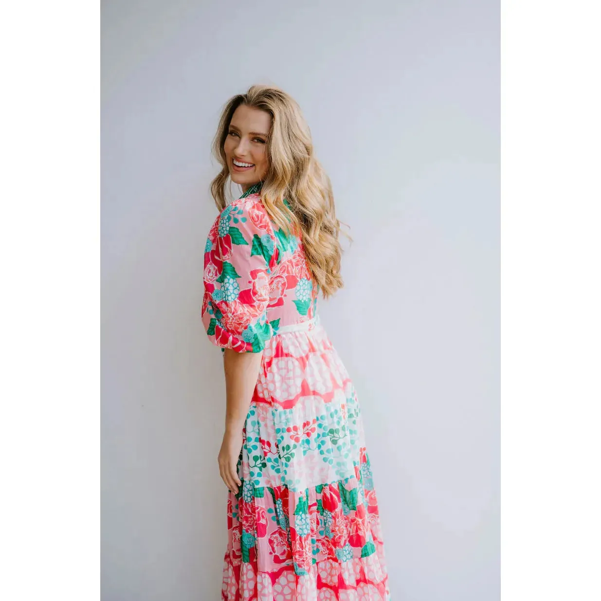 Collectivo - Bubblegum Poppy Print Dress