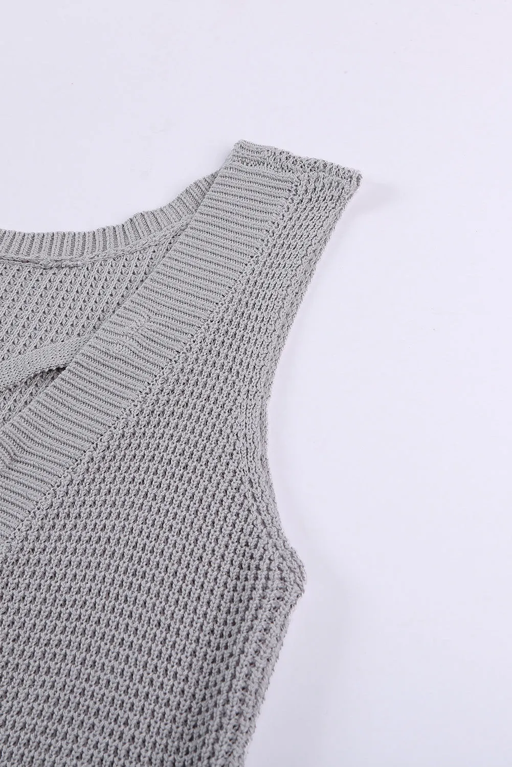 Crisscross Hollow-Out Knit Tank Top