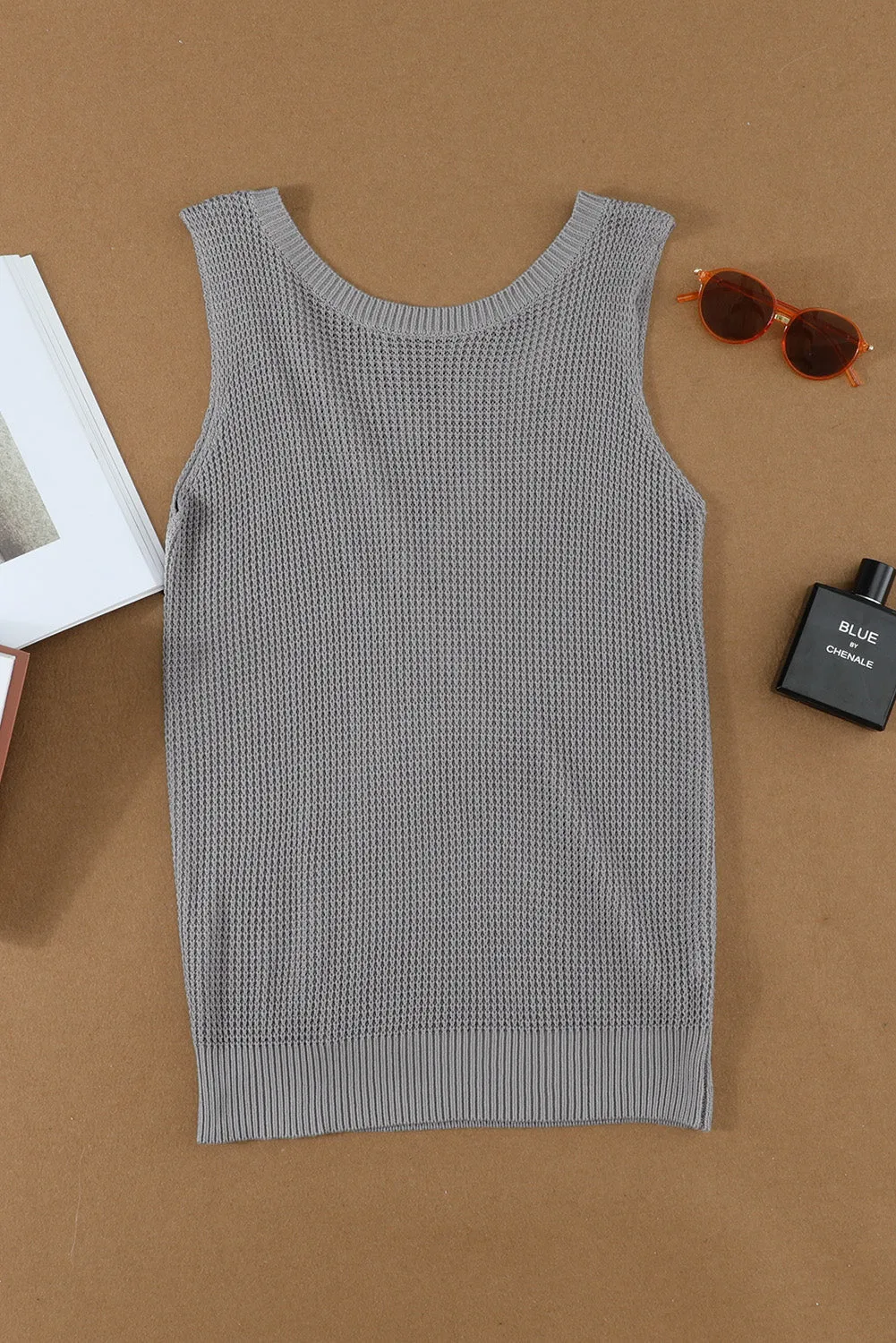 Crisscross Hollow-Out Knit Tank Top