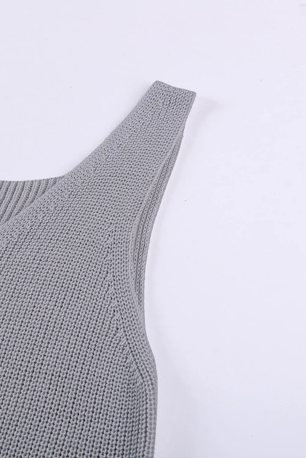 Crisscross Hollow-Out Knit Tank Top