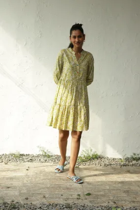 Day Out Short Lime Tier Dress