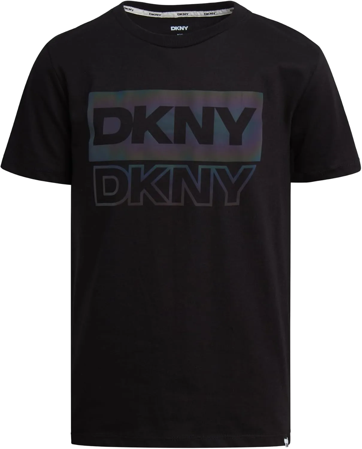 DKNY Boys' Graphic Tee - Soft and Breathable Classic Crewneck Short Sleeve Pullover T-Shirt for Boys (Sizes: 8-20)