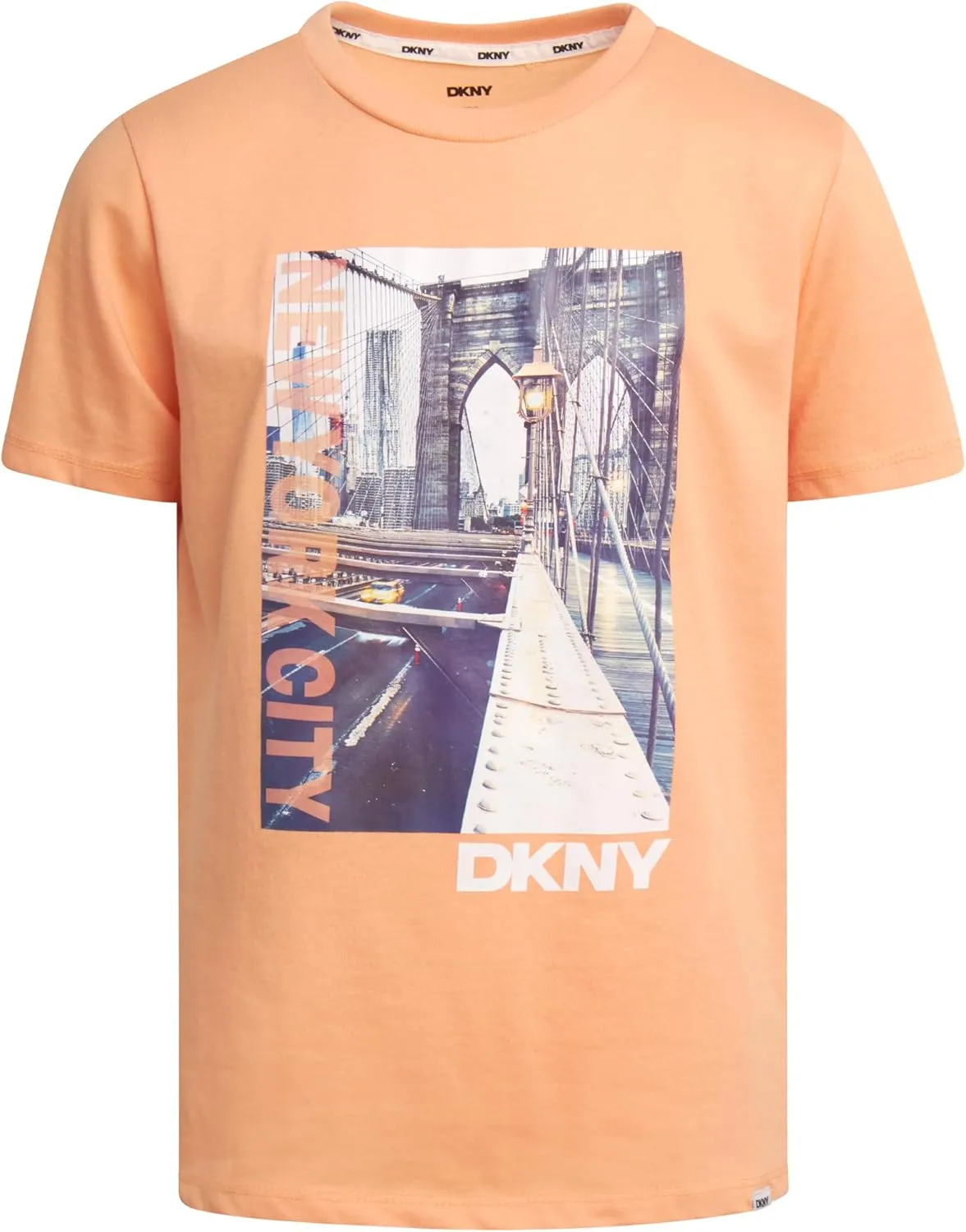 DKNY Boys' Graphic Tee - Soft and Breathable Classic Crewneck Short Sleeve Pullover T-Shirt for Boys (Sizes: 8-20)