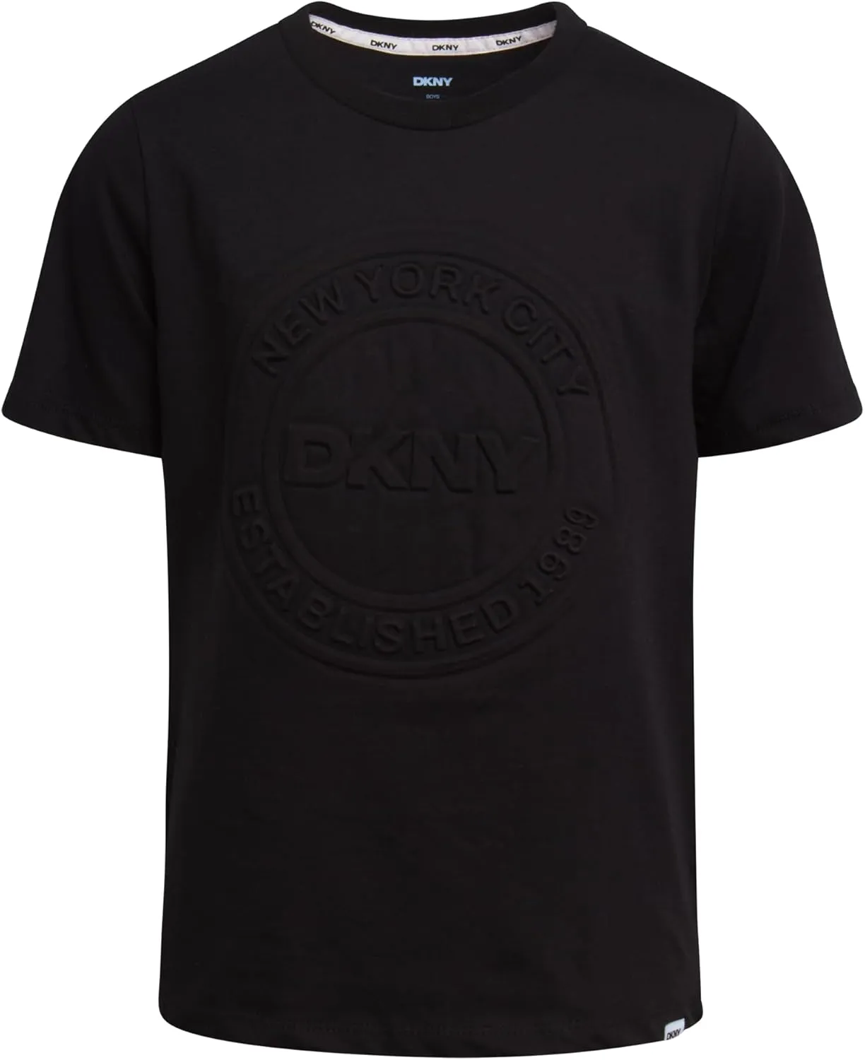 DKNY Boys' Graphic Tee - Soft and Breathable Classic Crewneck Short Sleeve Pullover T-Shirt for Boys (Sizes: 8-20)