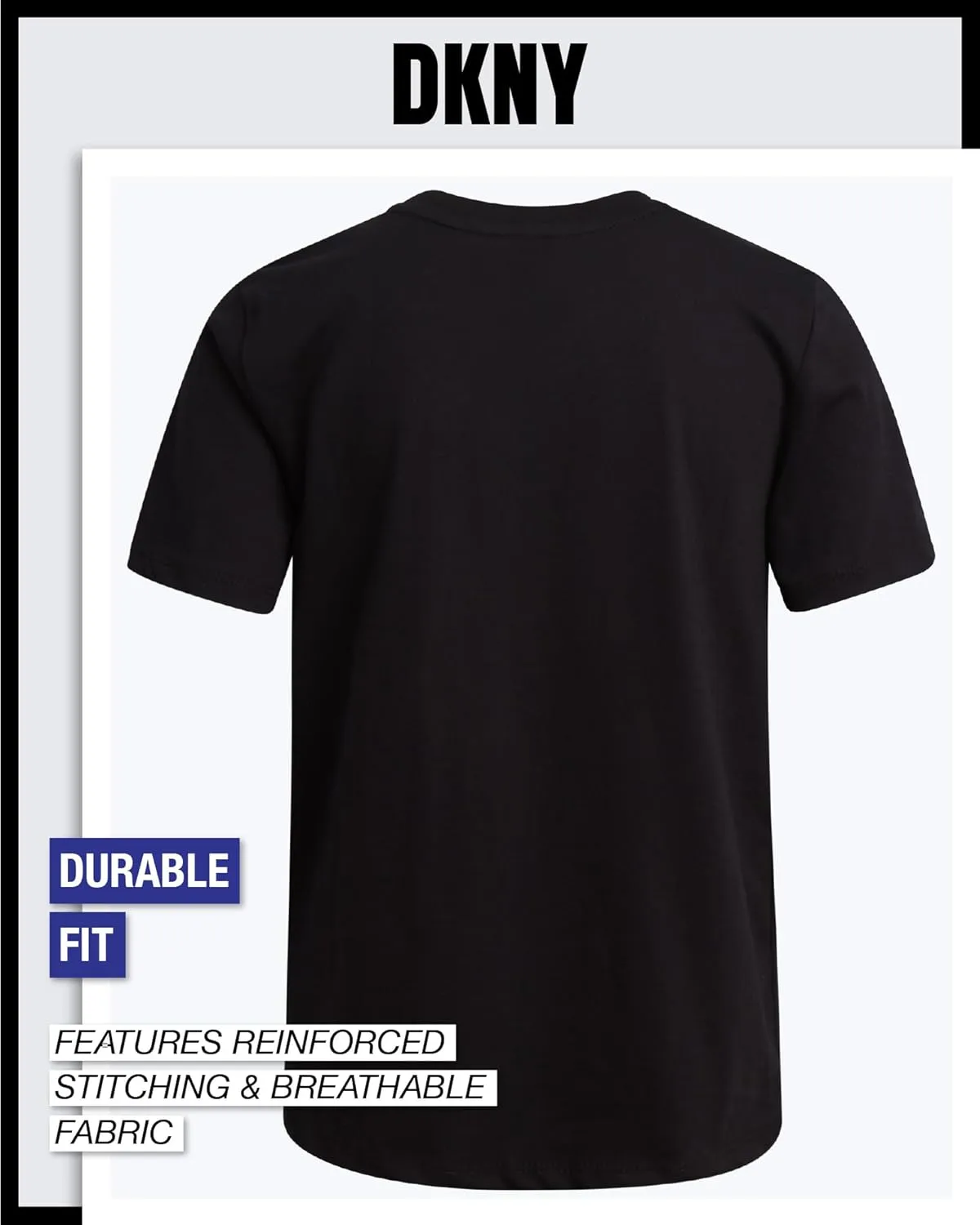 DKNY Boys' Graphic Tee - Soft and Breathable Classic Crewneck Short Sleeve Pullover T-Shirt for Boys (Sizes: 8-20)