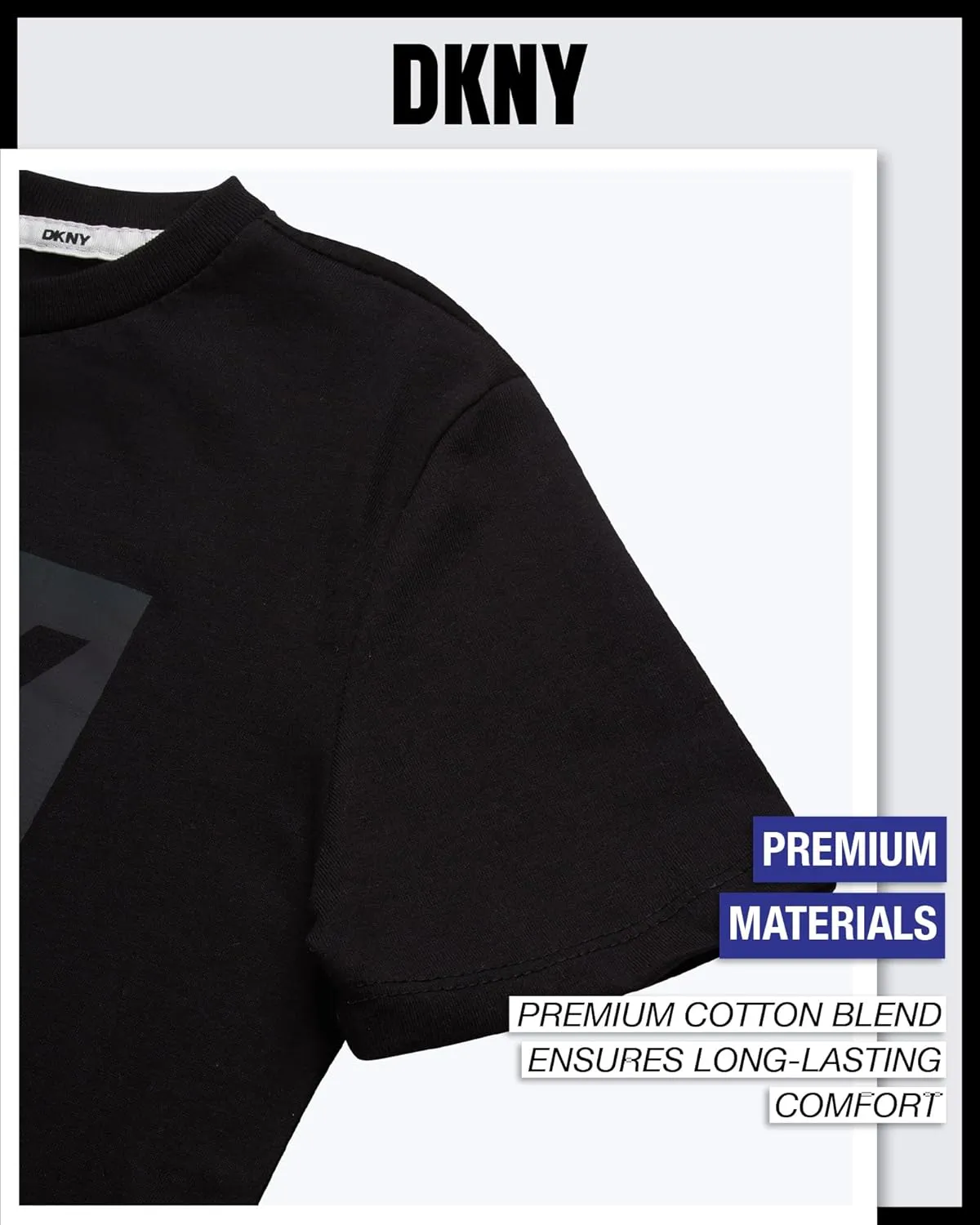 DKNY Boys' Graphic Tee - Soft and Breathable Classic Crewneck Short Sleeve Pullover T-Shirt for Boys (Sizes: 8-20)