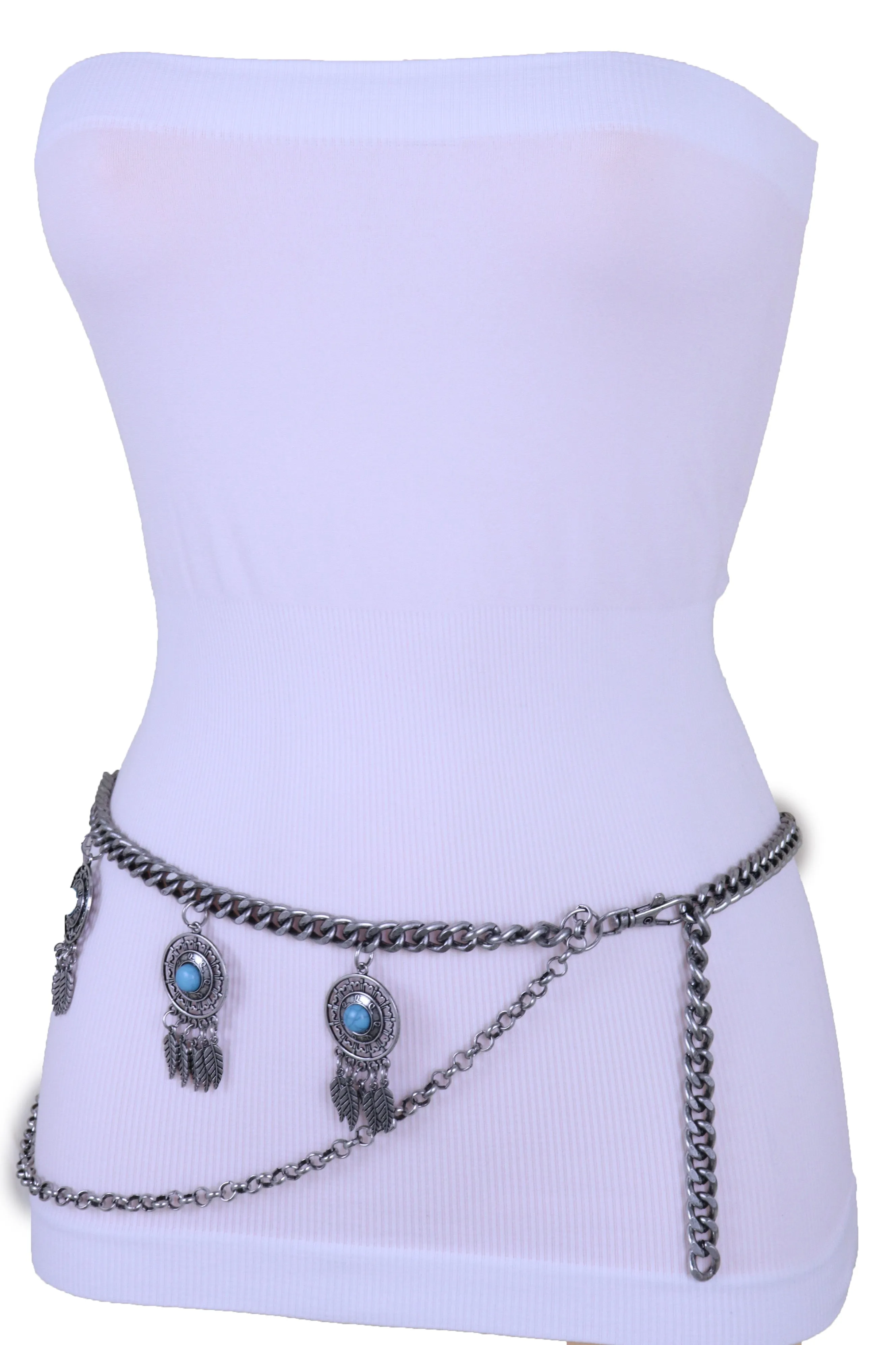 Dreamcatcher Charms Silver Metal Chain Belt