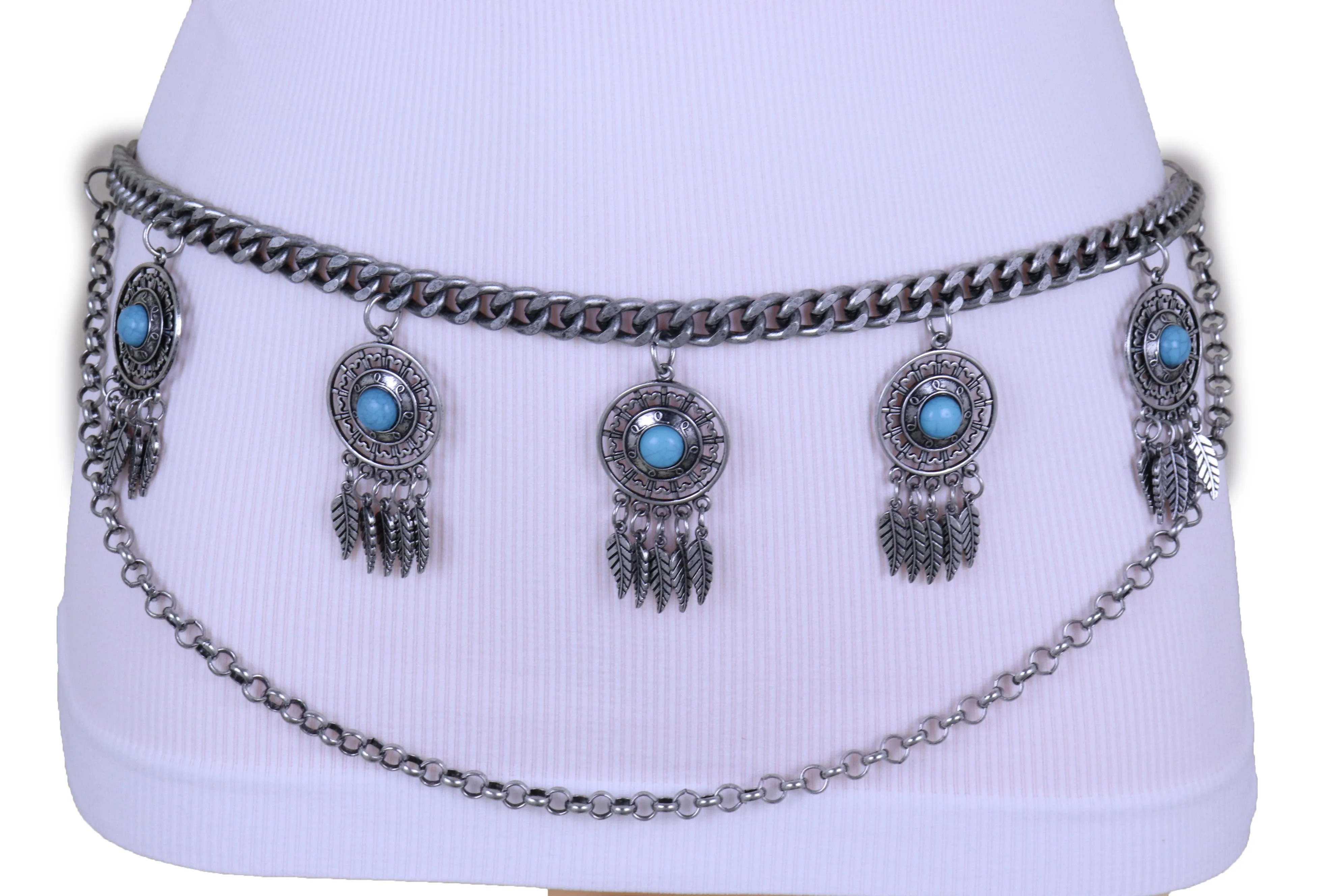 Dreamcatcher Charms Silver Metal Chain Belt