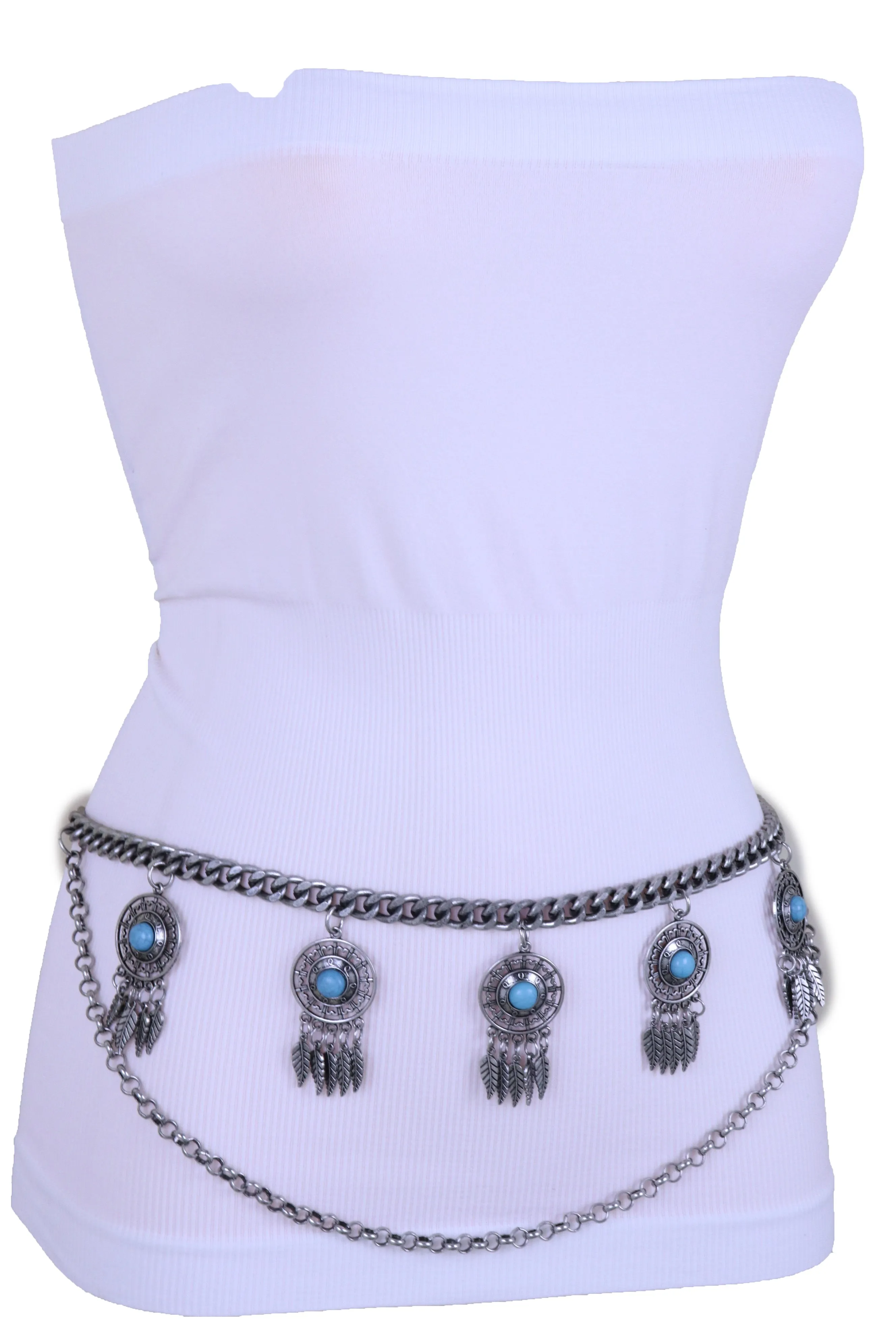 Dreamcatcher Charms Silver Metal Chain Belt