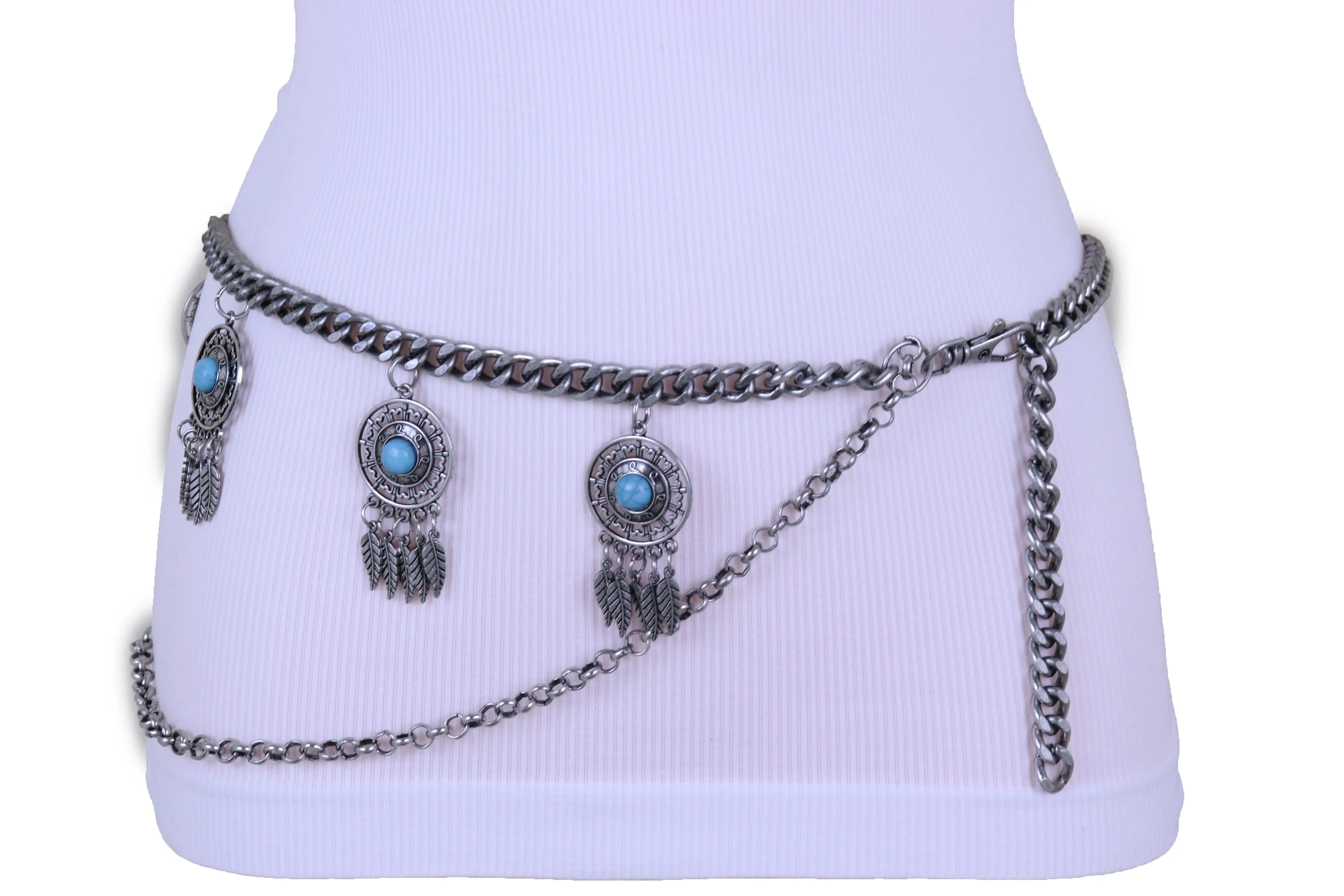 Dreamcatcher Charms Silver Metal Chain Belt