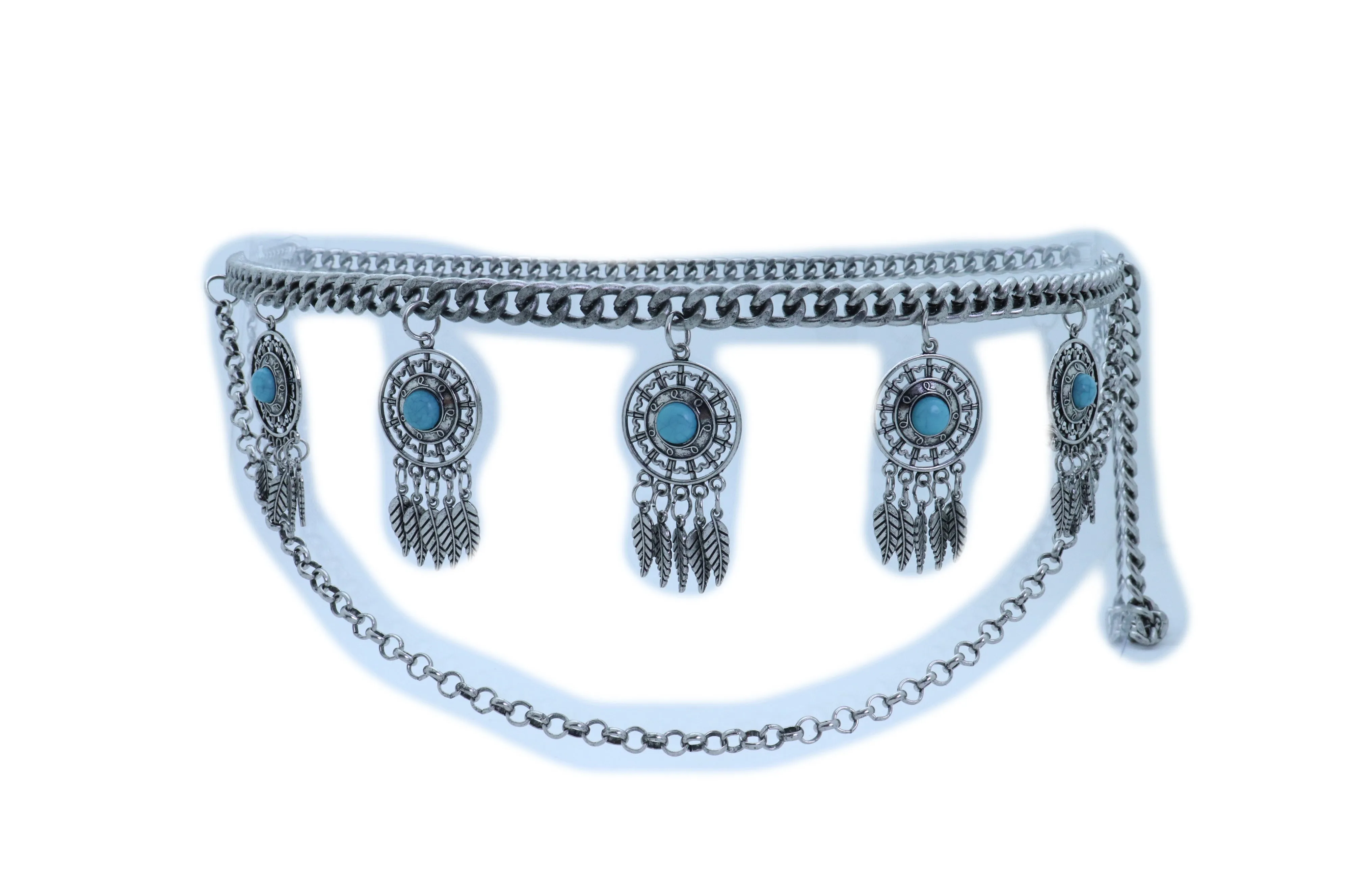 Dreamcatcher Charms Silver Metal Chain Belt