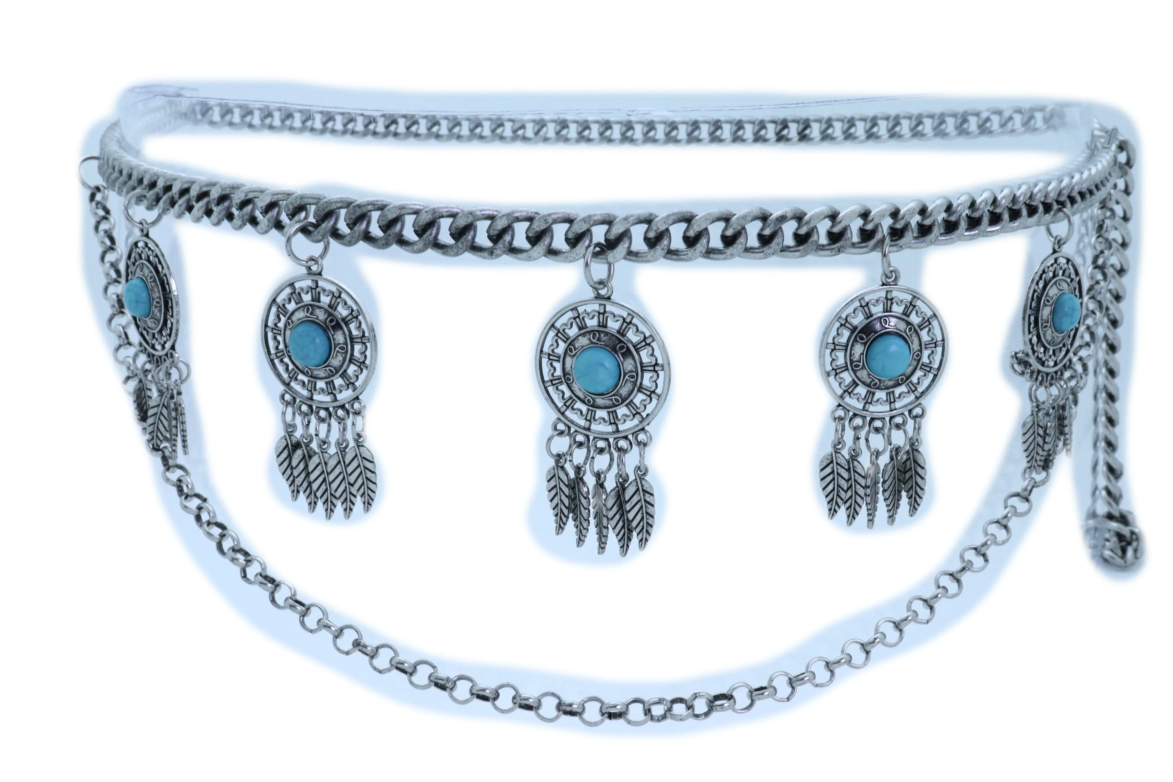 Dreamcatcher Charms Silver Metal Chain Belt