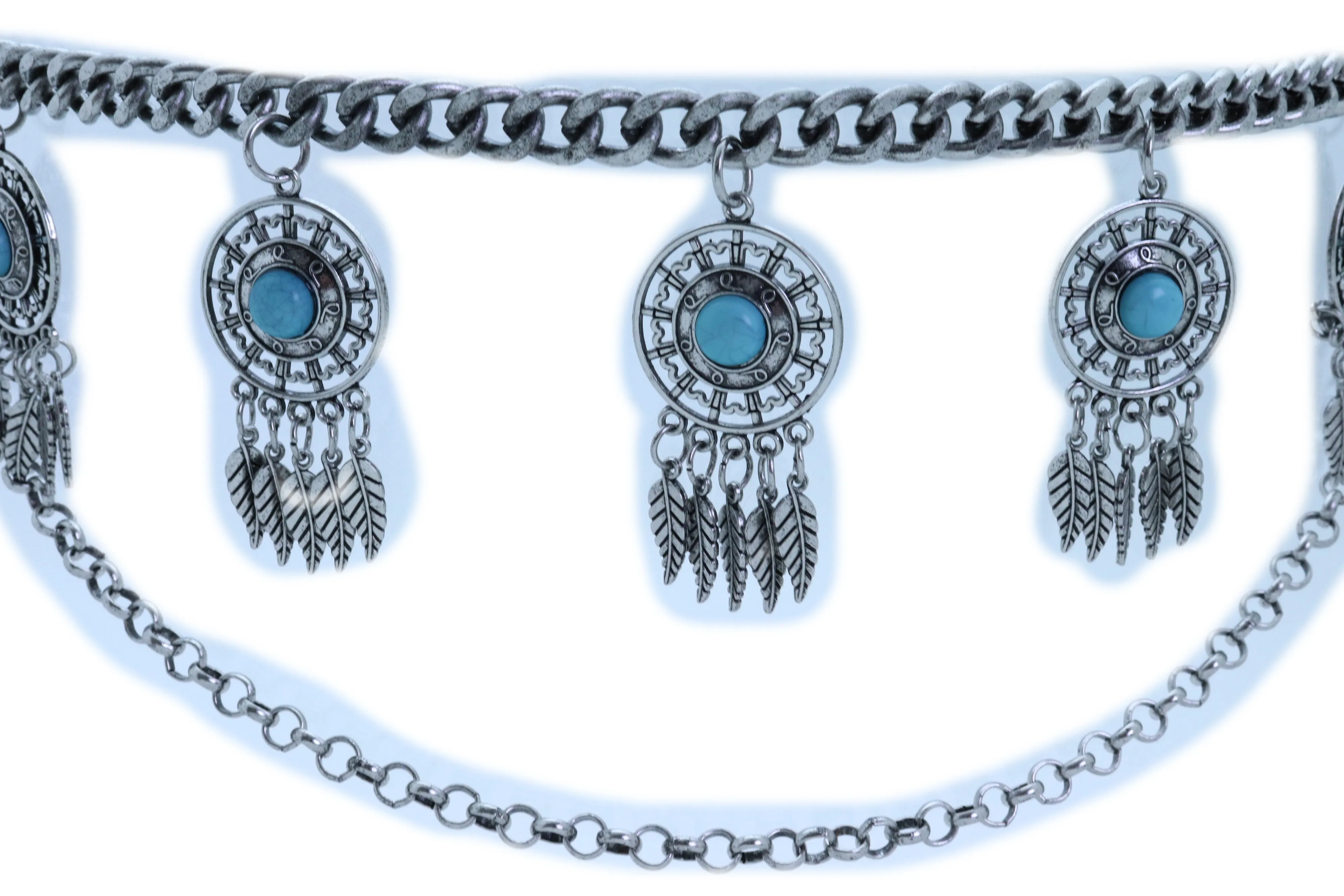Dreamcatcher Charms Silver Metal Chain Belt