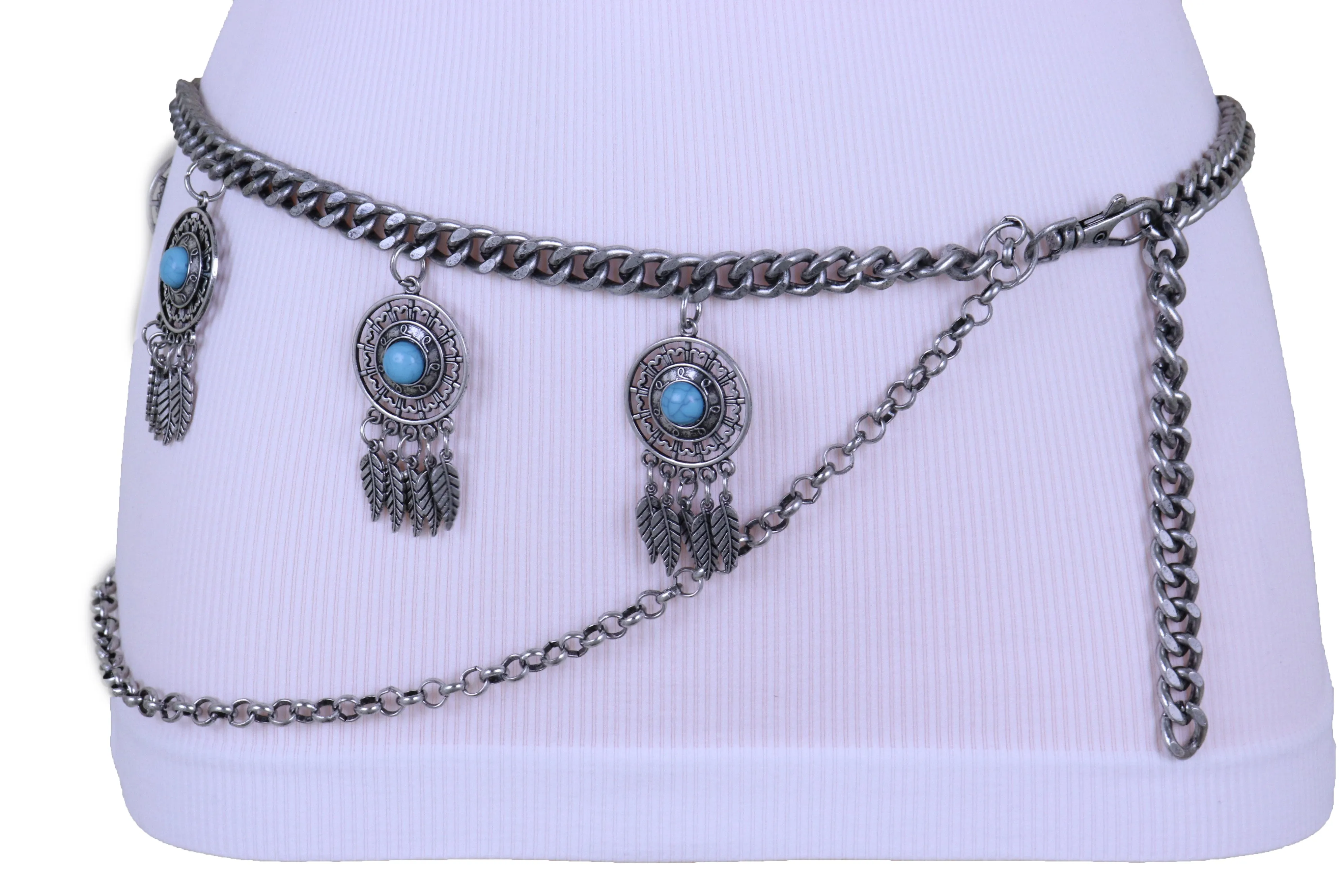 Dreamcatcher Charms Silver Metal Chain Belt