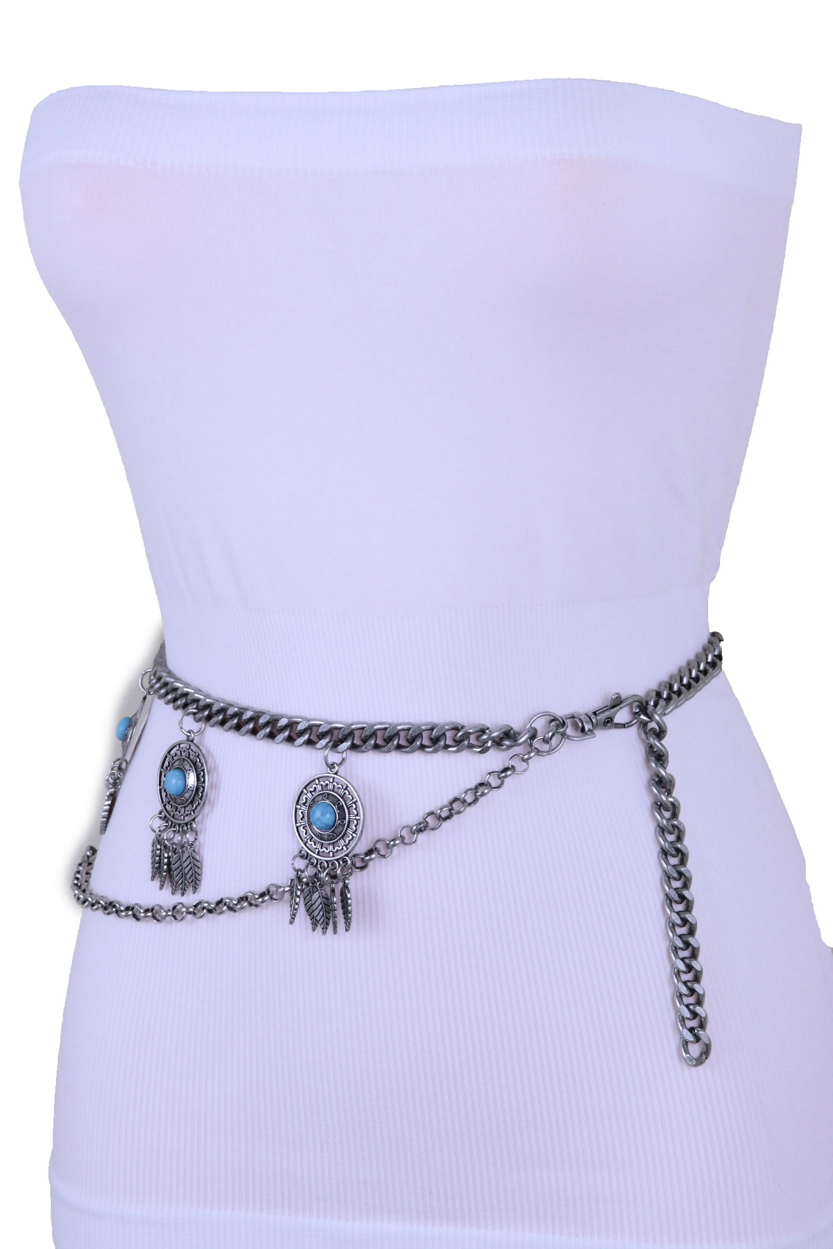 Dreamcatcher Charms Silver Metal Chain Belt