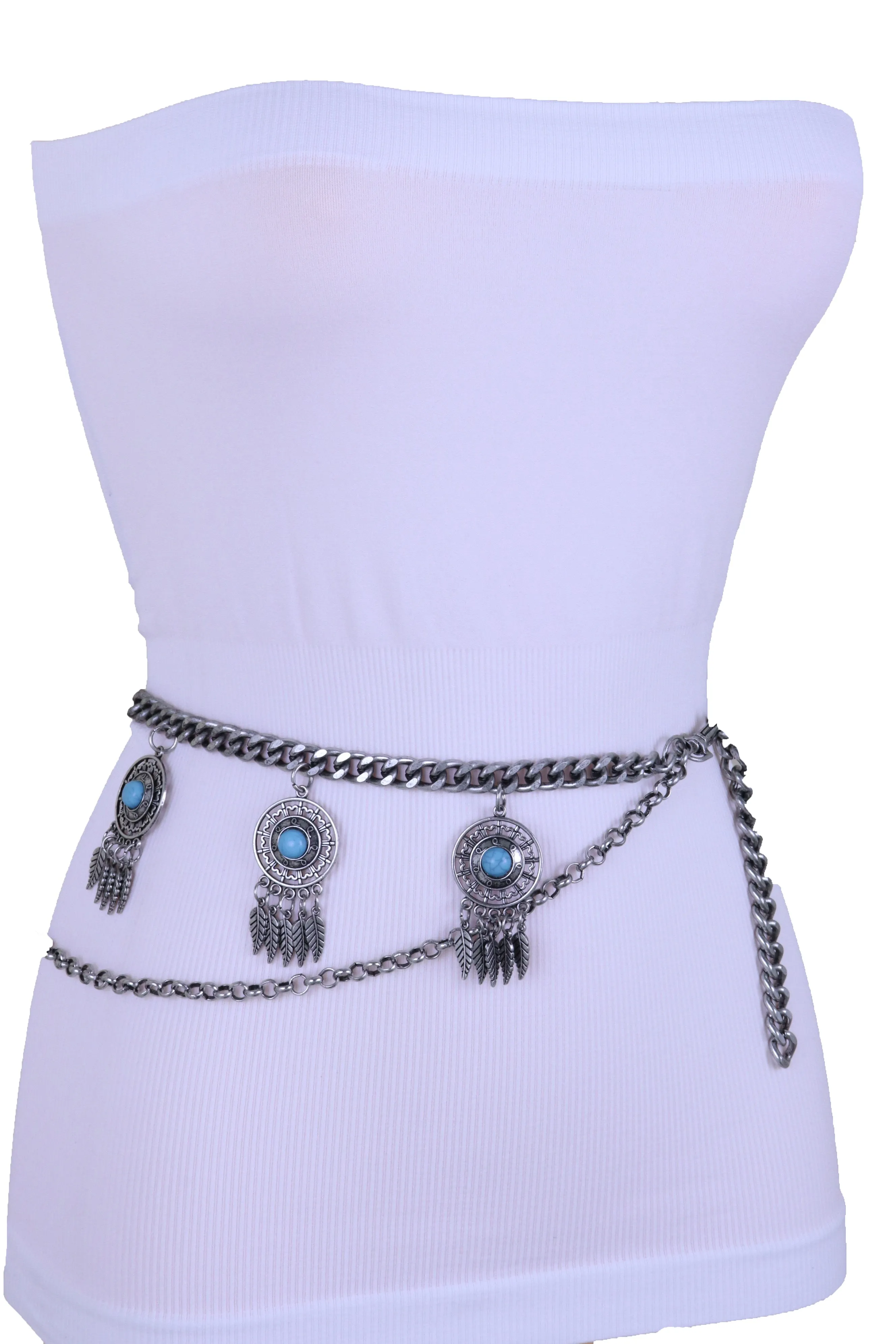 Dreamcatcher Charms Silver Metal Chain Belt