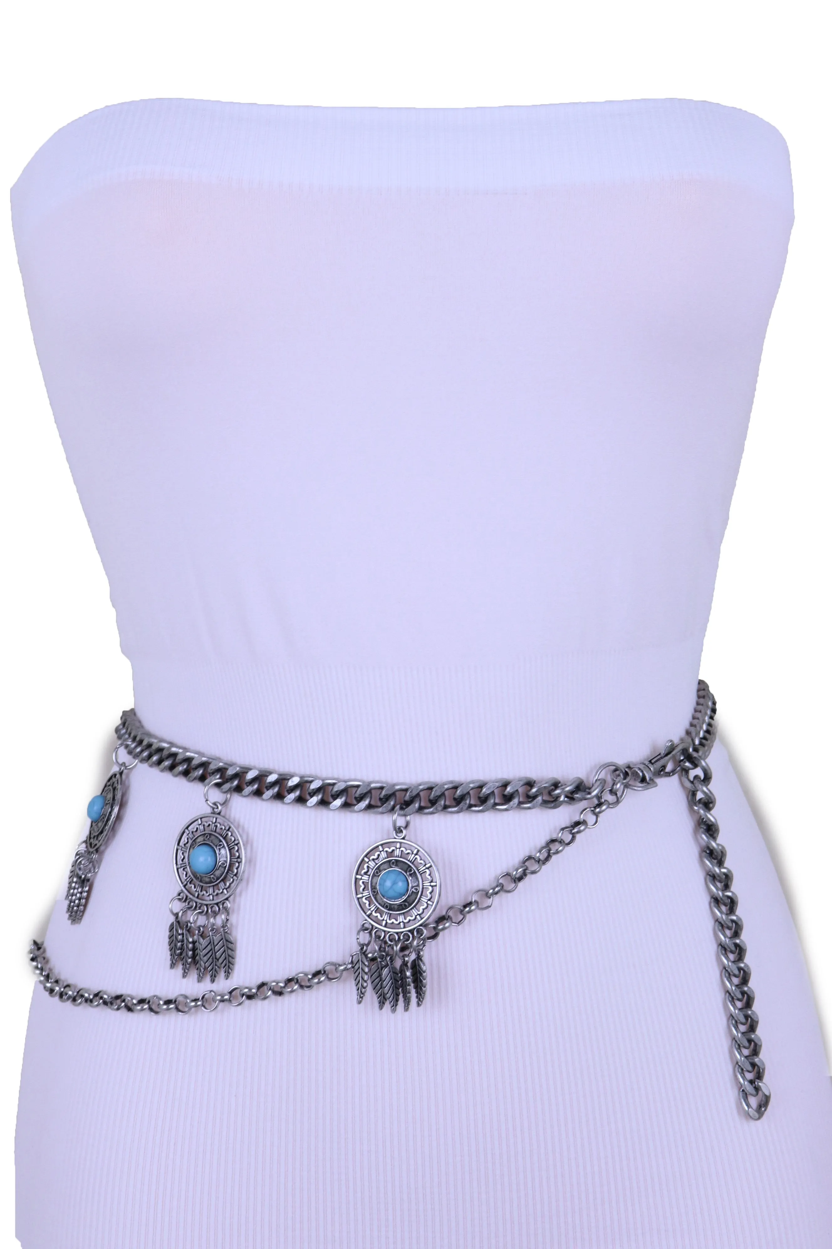 Dreamcatcher Charms Silver Metal Chain Belt