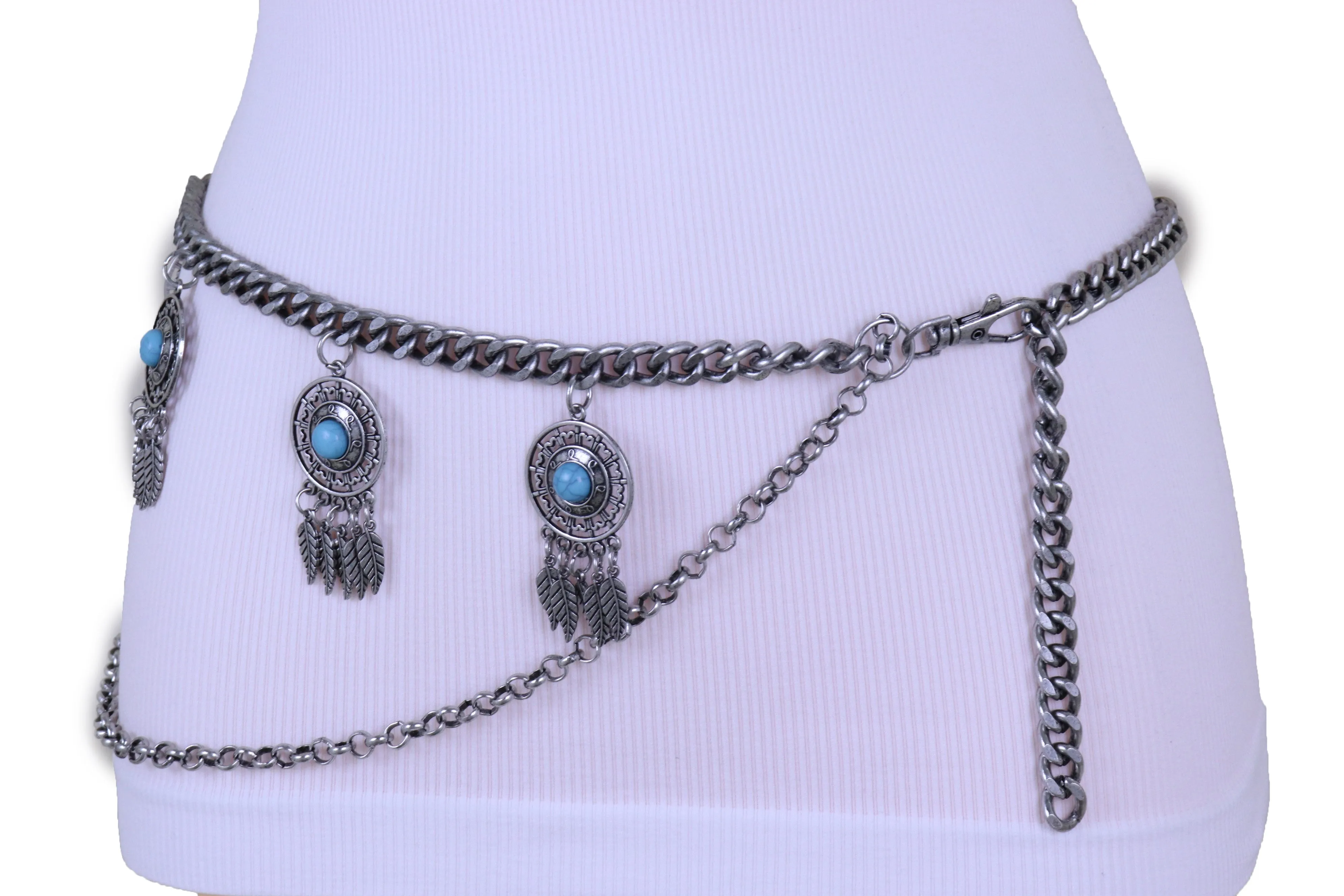 Dreamcatcher Charms Silver Metal Chain Belt