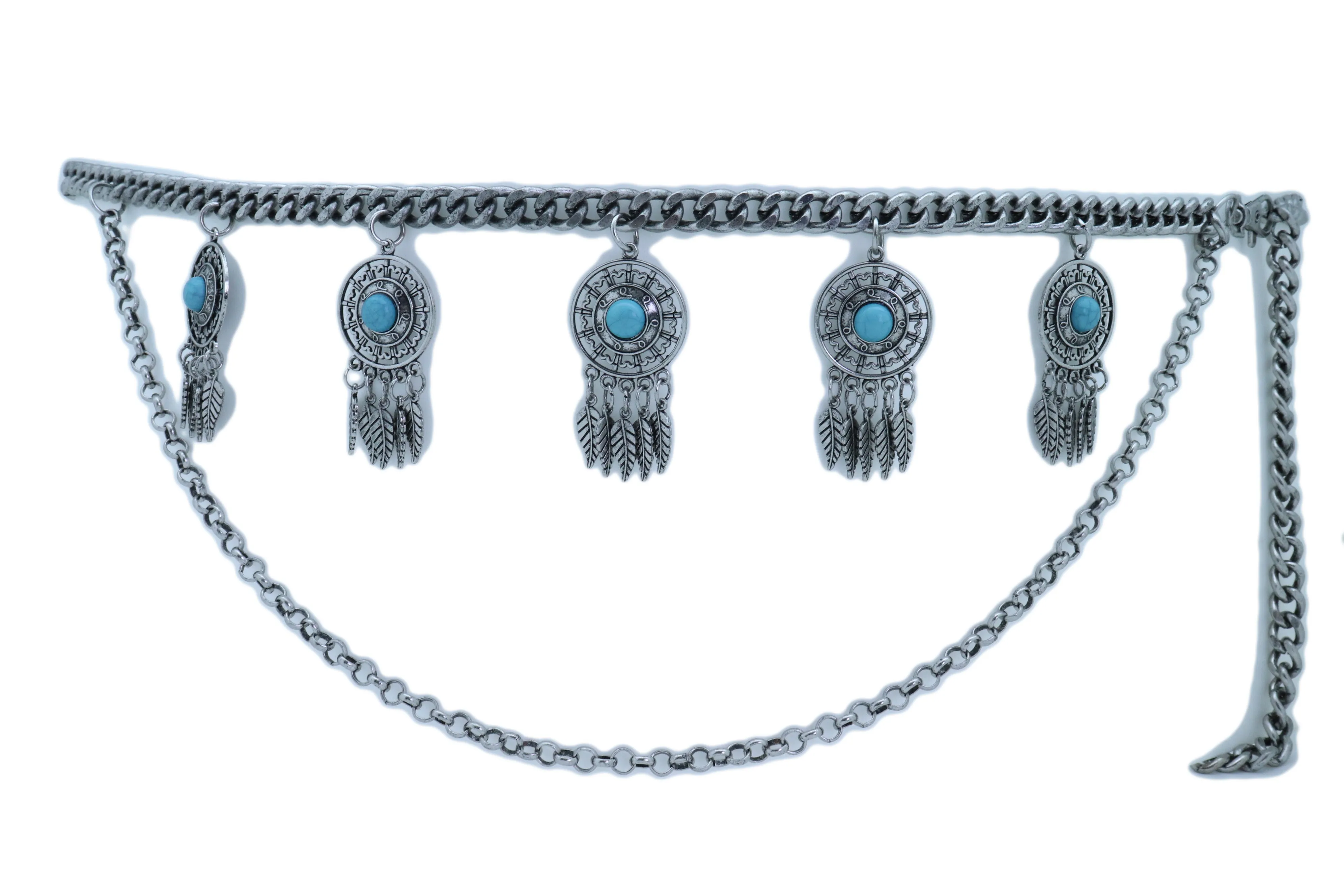 Dreamcatcher Charms Silver Metal Chain Belt