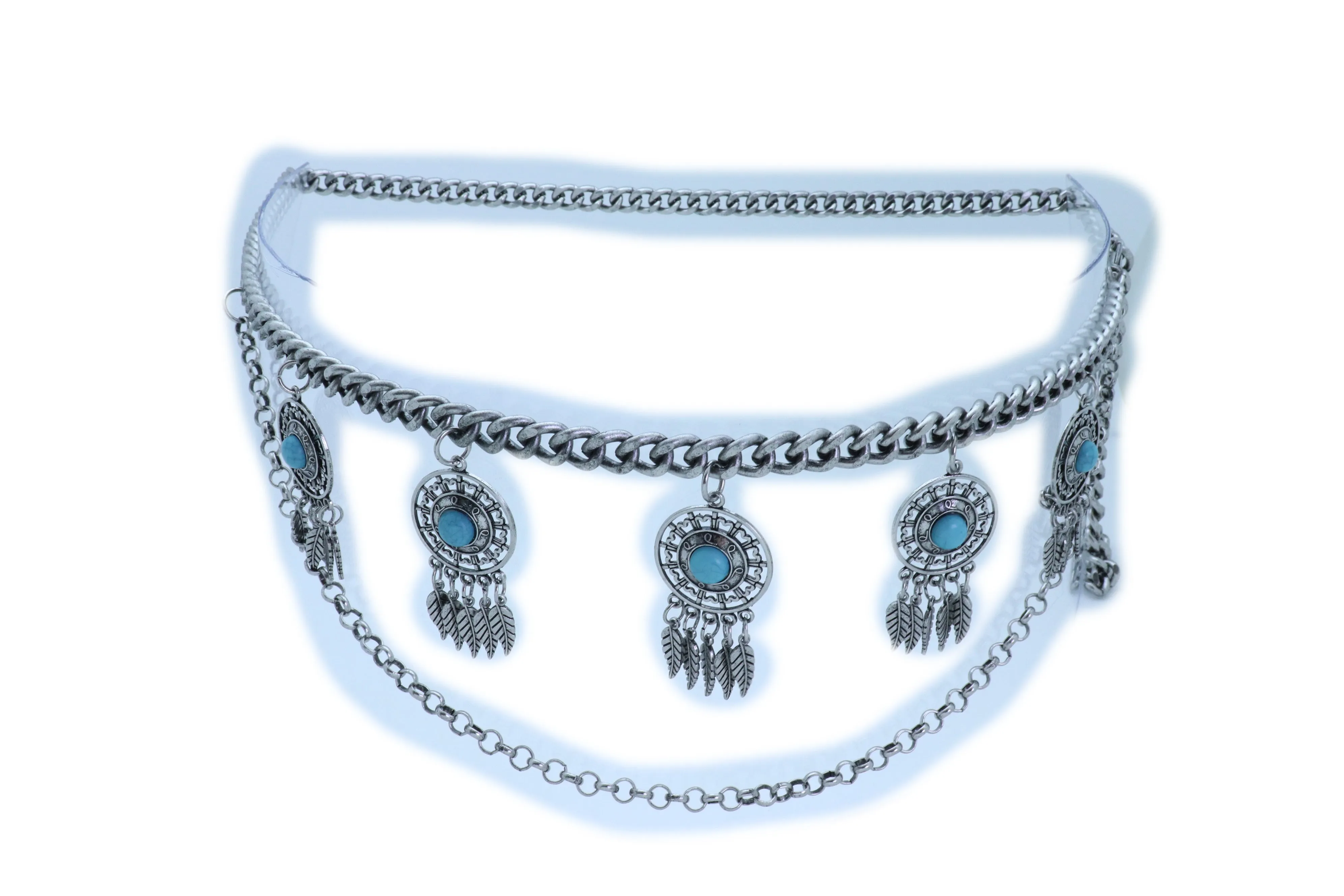 Dreamcatcher Charms Silver Metal Chain Belt