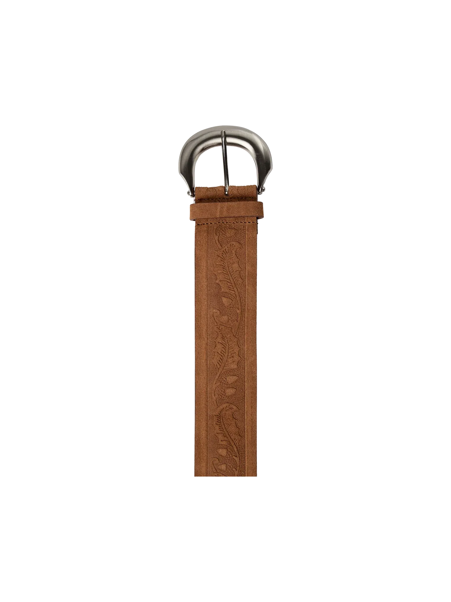 Embossed Suede Waist Belt - Cinnamon Swirl