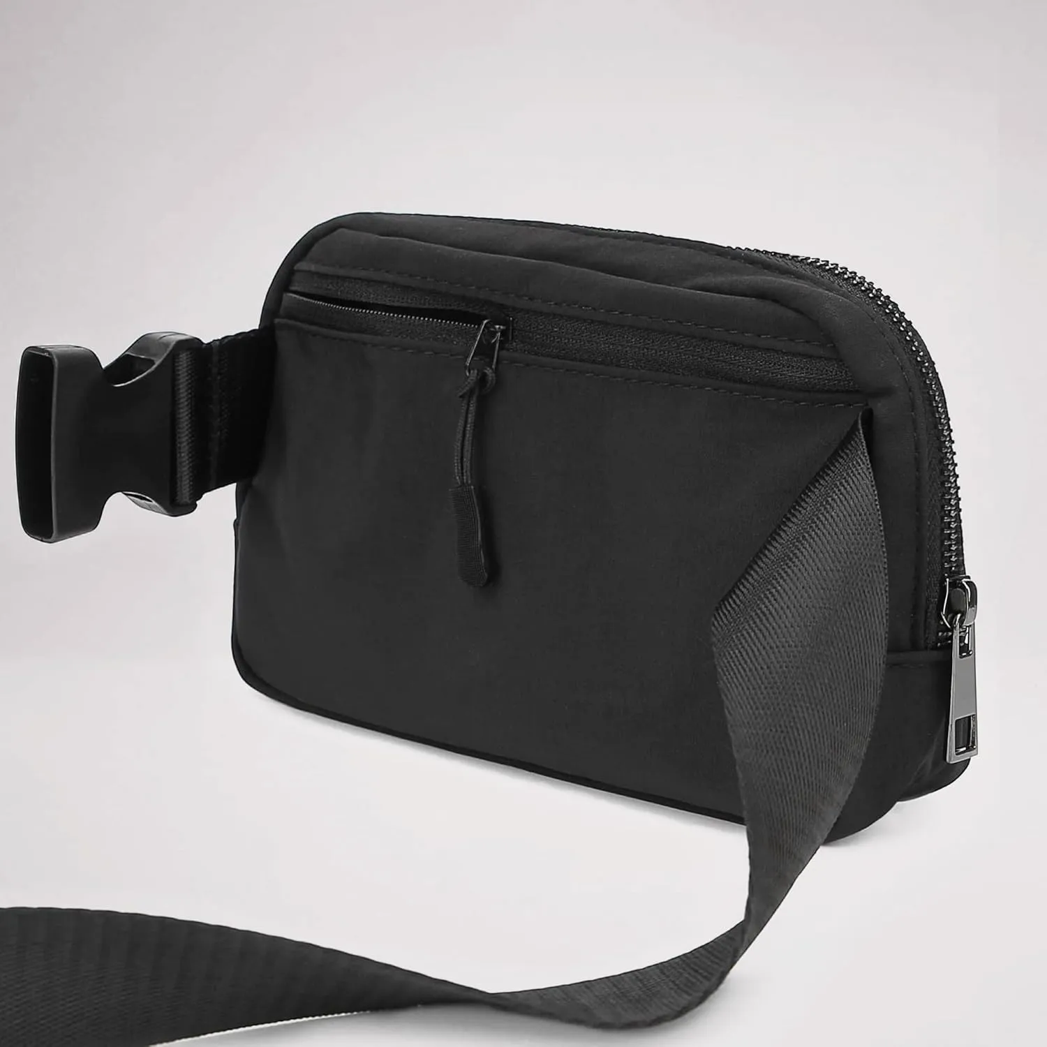 Fanny Pack Crossbody Bag Trendy Waterproof Small Sling Cross Body Purse for Women Men Fashion Waist Packs Mini Belt Pouch Chest Bum Hip Lulu Dupes Travel Vacation Running Black