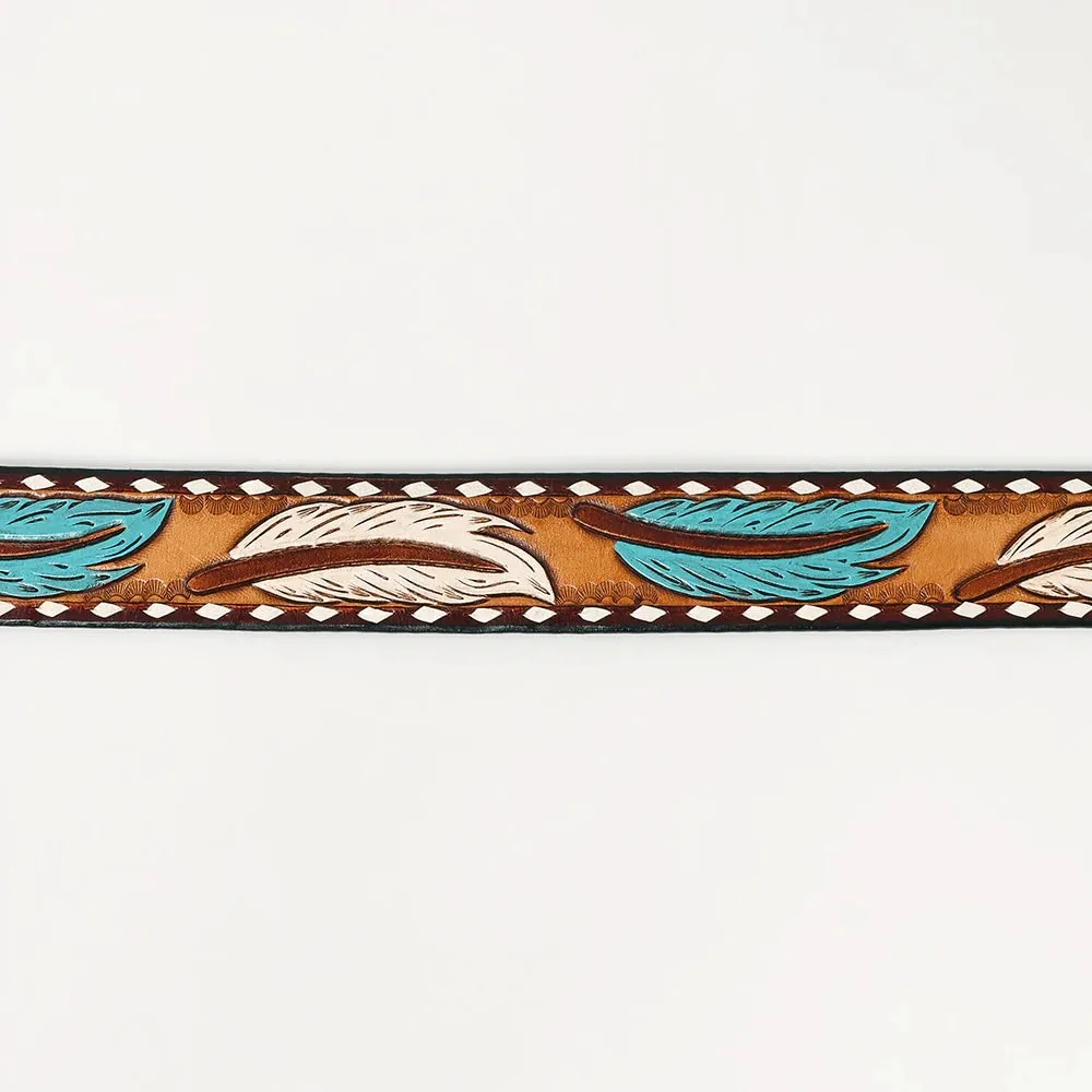 Feather Falls Hand Tooled Leather Belt