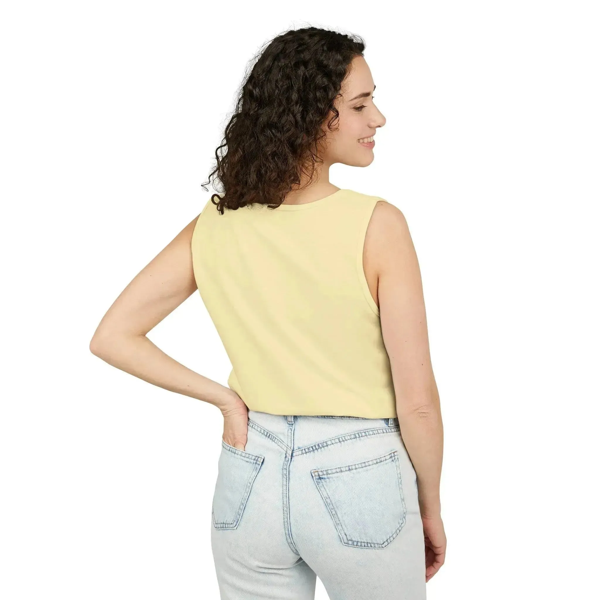 Funny Garfield Hang in Unisex Garment-Dyed Tank Top