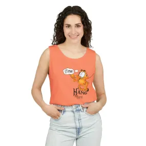 Funny Garfield Hang in Unisex Garment-Dyed Tank Top