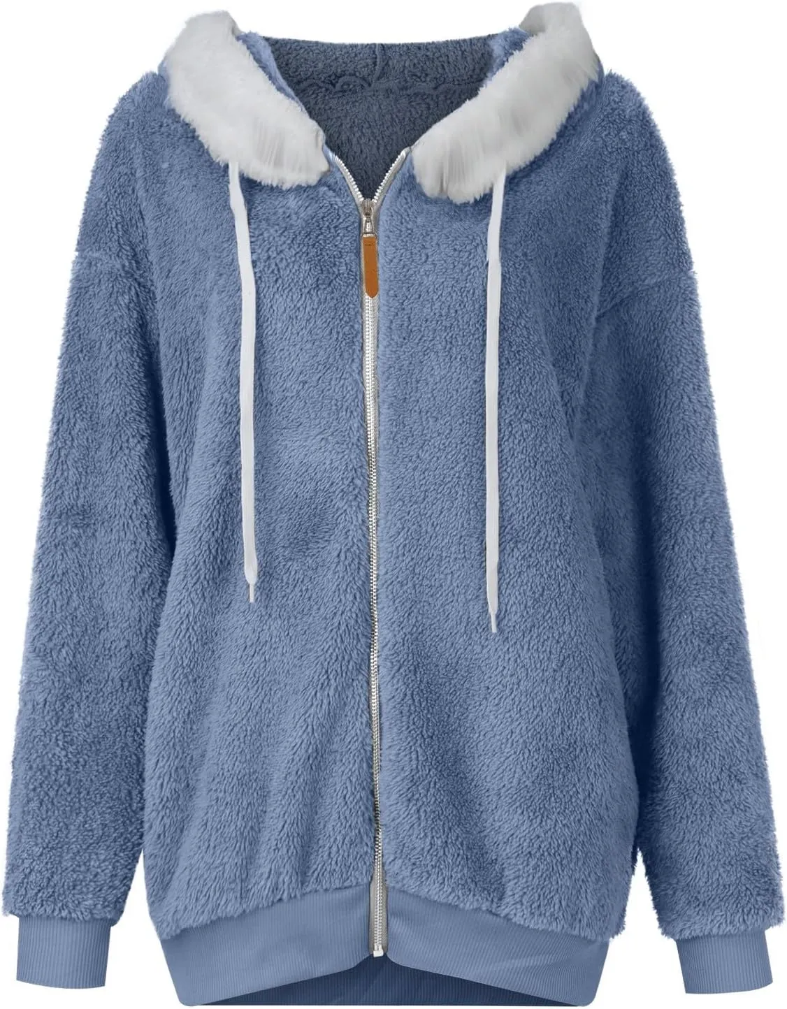 GOFULY Winter Hoodie Women Trendy Oversized Sherpa Coats Trendy Full Zip Plush Jackets Plus Size Patchwork Cardigans Pockets