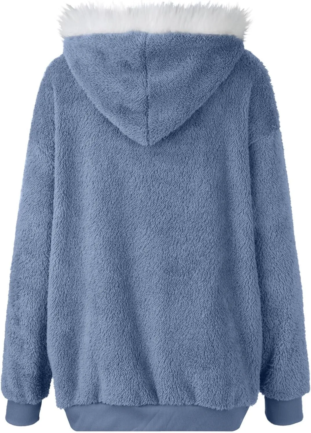 GOFULY Winter Hoodie Women Trendy Oversized Sherpa Coats Trendy Full Zip Plush Jackets Plus Size Patchwork Cardigans Pockets