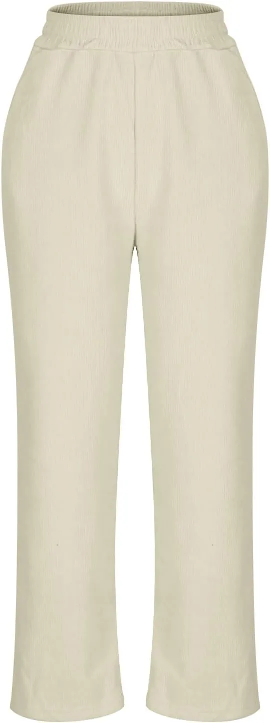 HGps8w Womens Soft Sherpa Pants, Comfort Elastic Waist Winter Cozy Warm Lounge Pants Soft Fleece Pajama Bottoms with Pockets