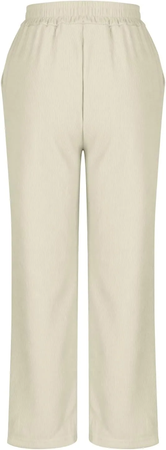 HGps8w Womens Soft Sherpa Pants, Comfort Elastic Waist Winter Cozy Warm Lounge Pants Soft Fleece Pajama Bottoms with Pockets