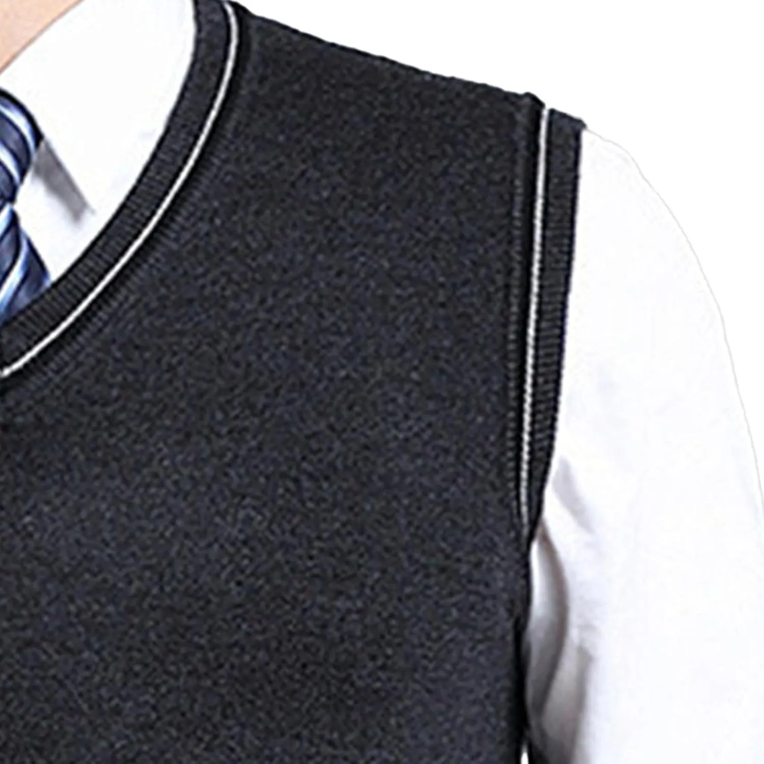 JEShifangjiusu Men's Sleeveless Sweater Vest Lightweight V-Neck Cotton Tank Top Slim Fit Soft Comfortable Pullover