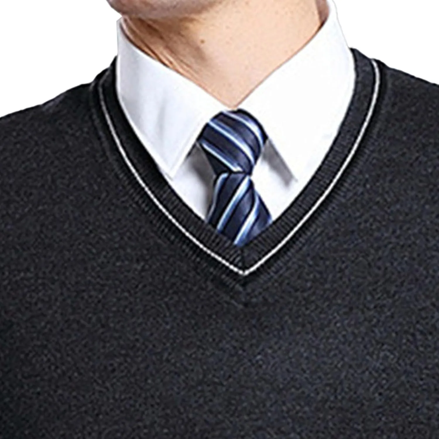JEShifangjiusu Men's Sleeveless Sweater Vest Lightweight V-Neck Cotton Tank Top Slim Fit Soft Comfortable Pullover