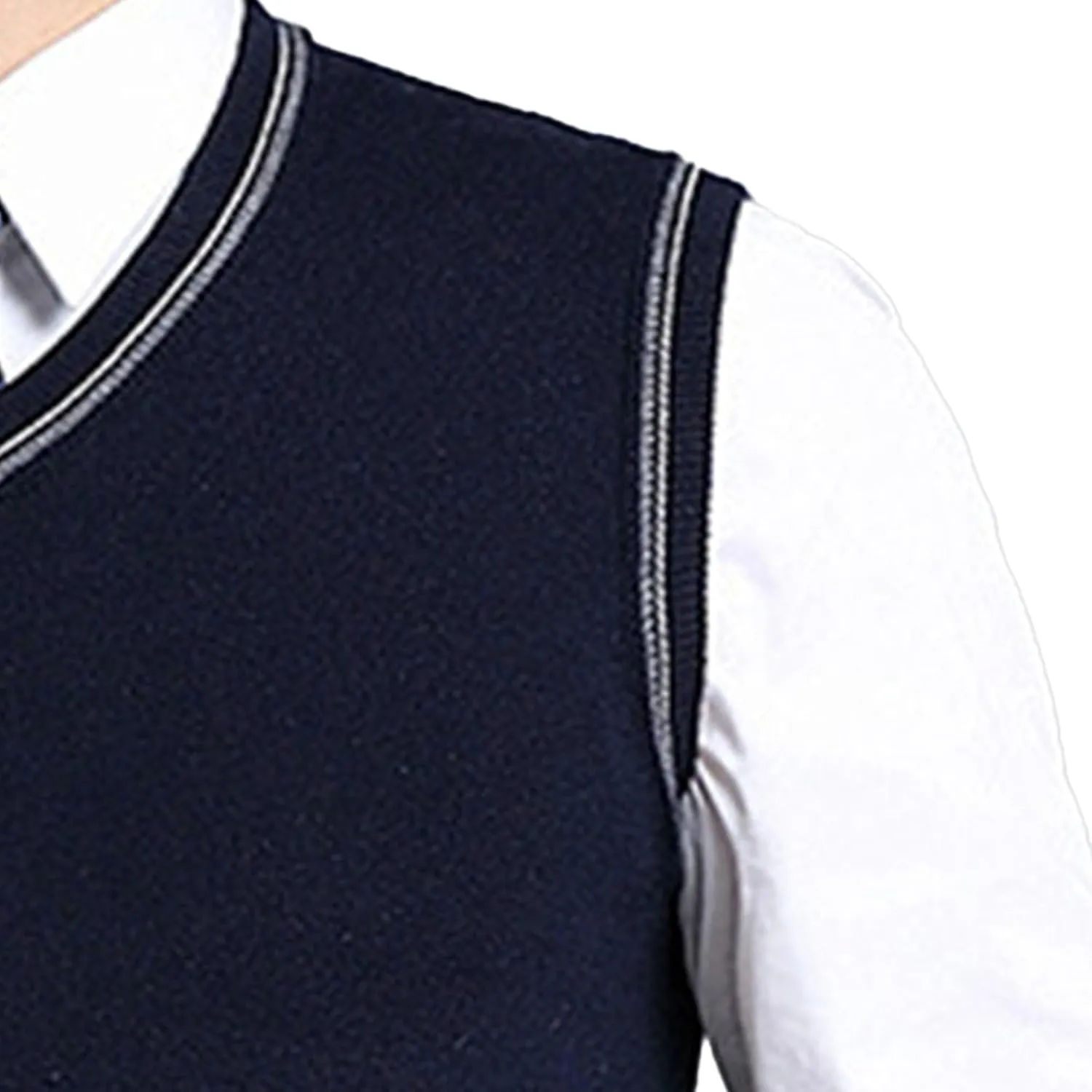 JEShifangjiusu Men's Sleeveless Sweater Vest Lightweight V-Neck Cotton Tank Top Slim Fit Soft Comfortable Pullover