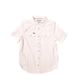 Kid's Poncho Pearl Snap Shirt Yth Mutton Tee-Wht