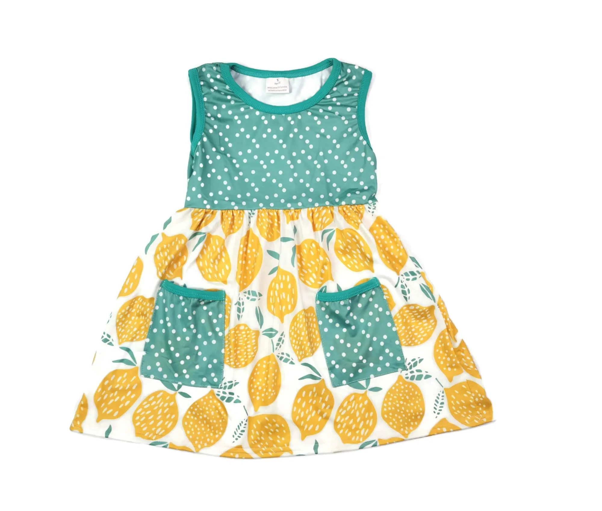 Lemon Front Pocket Milk Silk Tank Dress