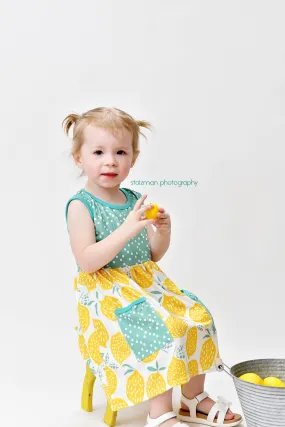 Lemon Front Pocket Milk Silk Tank Dress