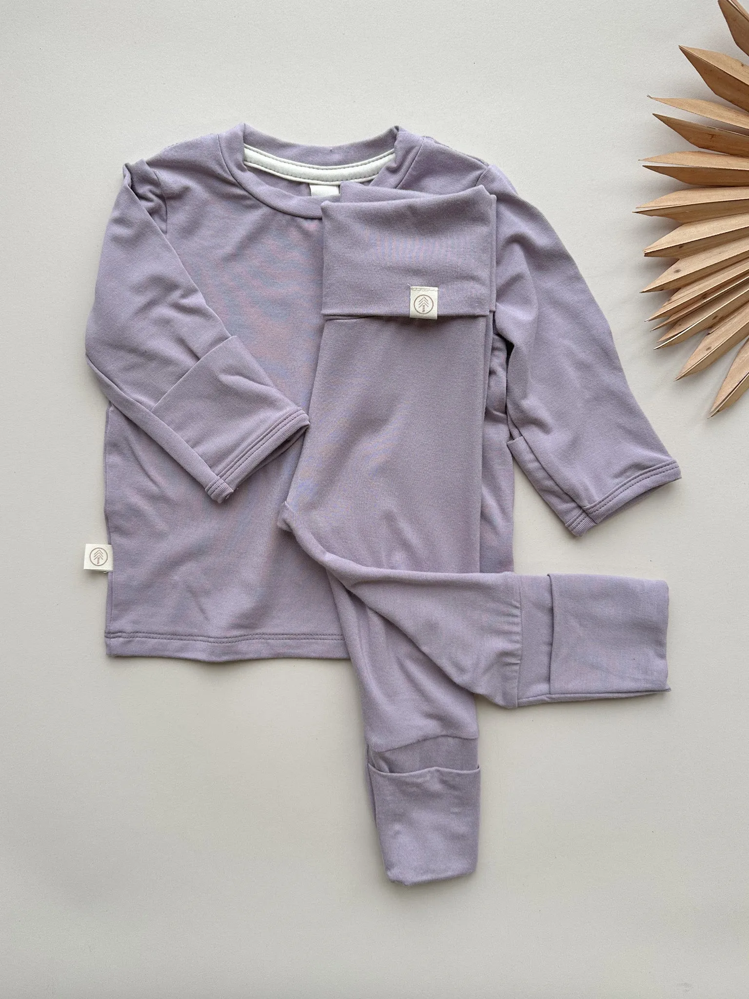 Long Sleeve T-shirt or Bodysuit with Mittens | Baby & Toddler | Luxury Bamboo | Dusty Purple