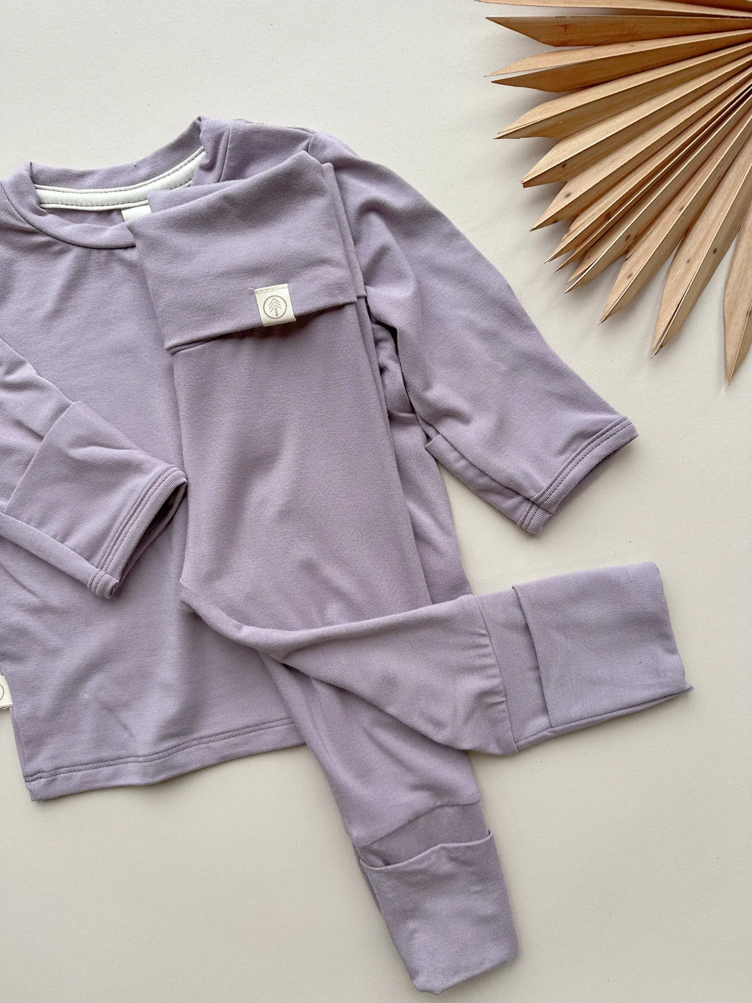 Long Sleeve T-shirt or Bodysuit with Mittens | Baby & Toddler | Luxury Bamboo | Dusty Purple