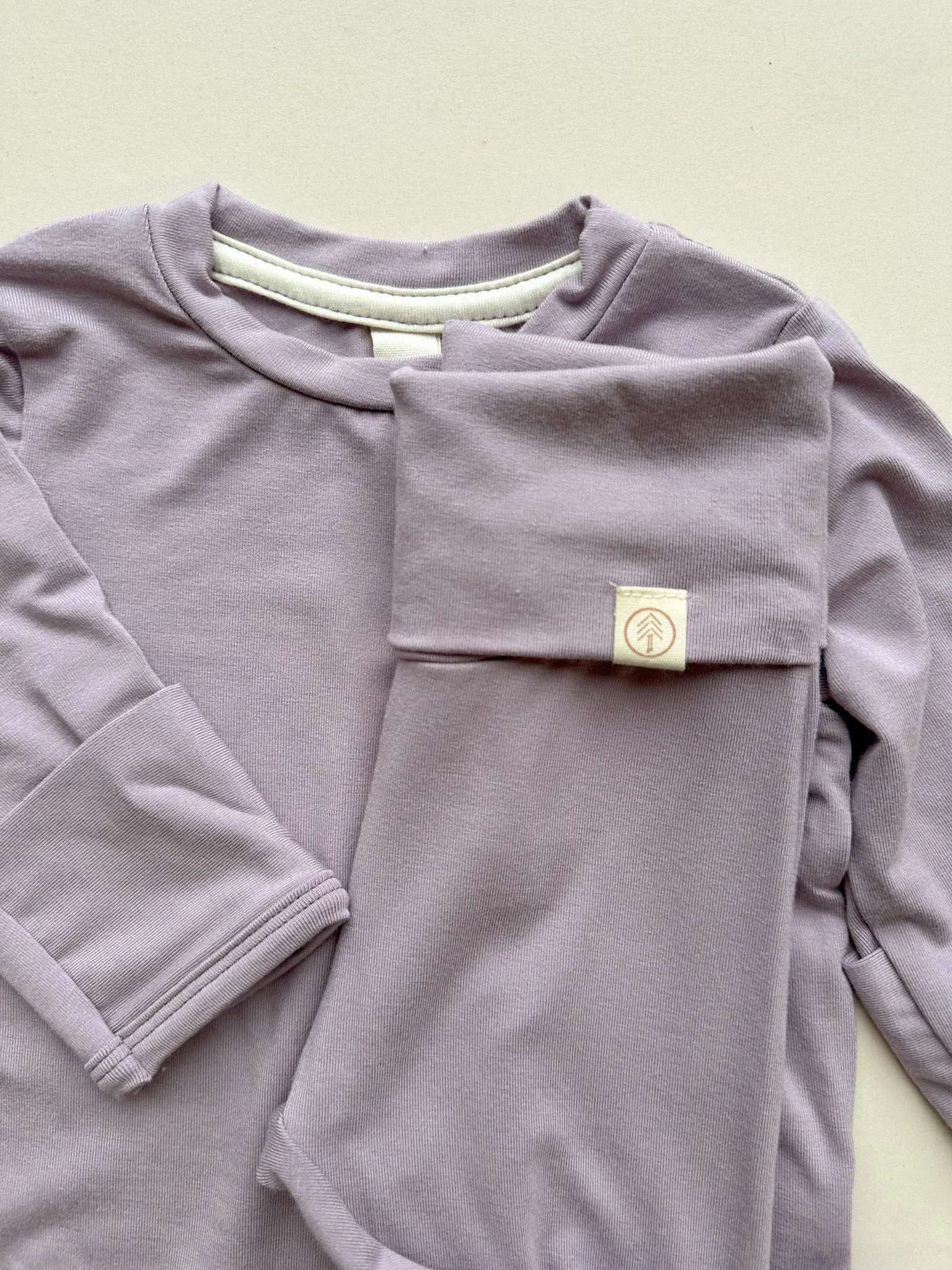 Long Sleeve T-shirt or Bodysuit with Mittens | Baby & Toddler | Luxury Bamboo | Dusty Purple